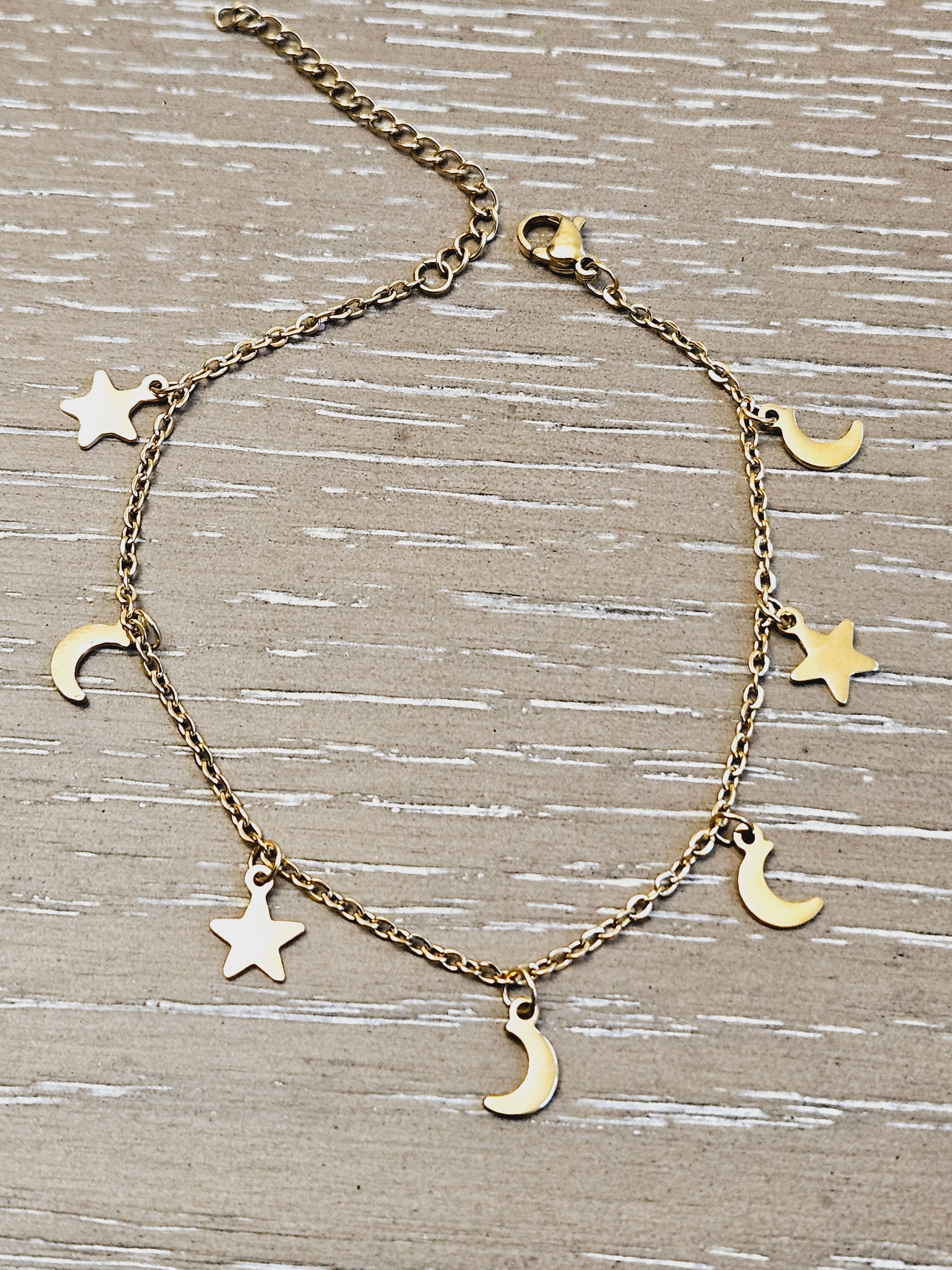 Moon and Star Anklet