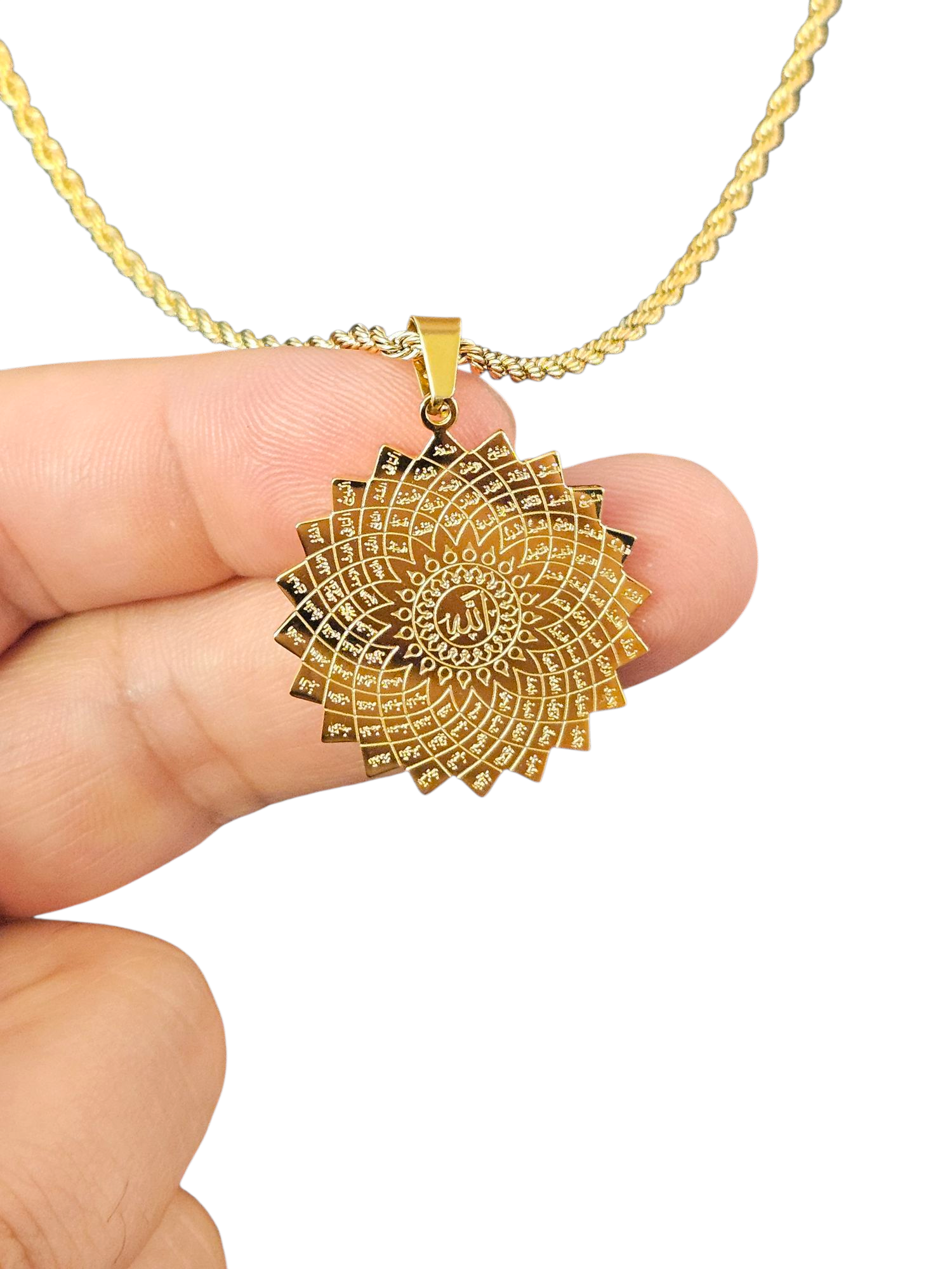 99 Names of Allah Necklace - 18k Gold Plated Stainless Steel God Islamic Jewelry