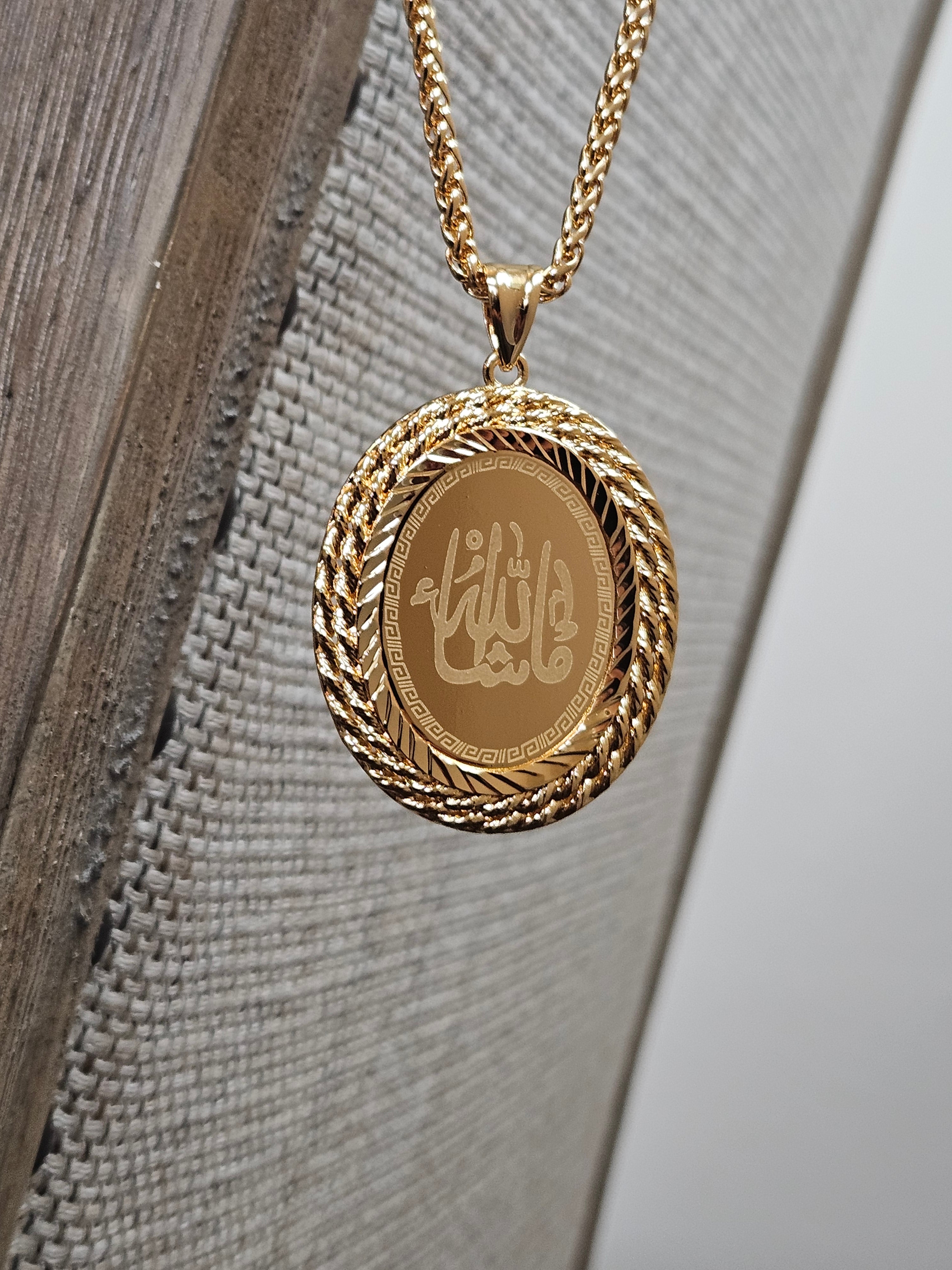 Exquisite Traditional Arabic "Mashallah" Pendant Necklace