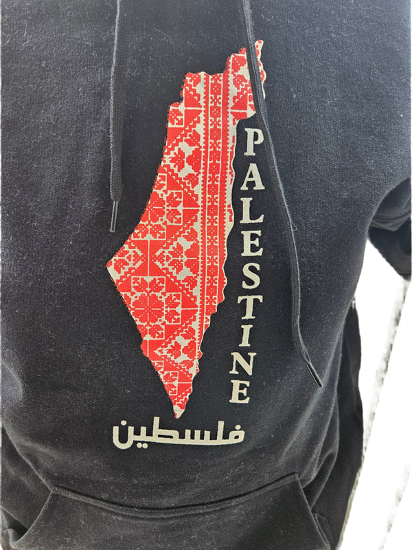 White Hoodie – Key of Return Palestinian Tatreez مفتاح العودة main image 1