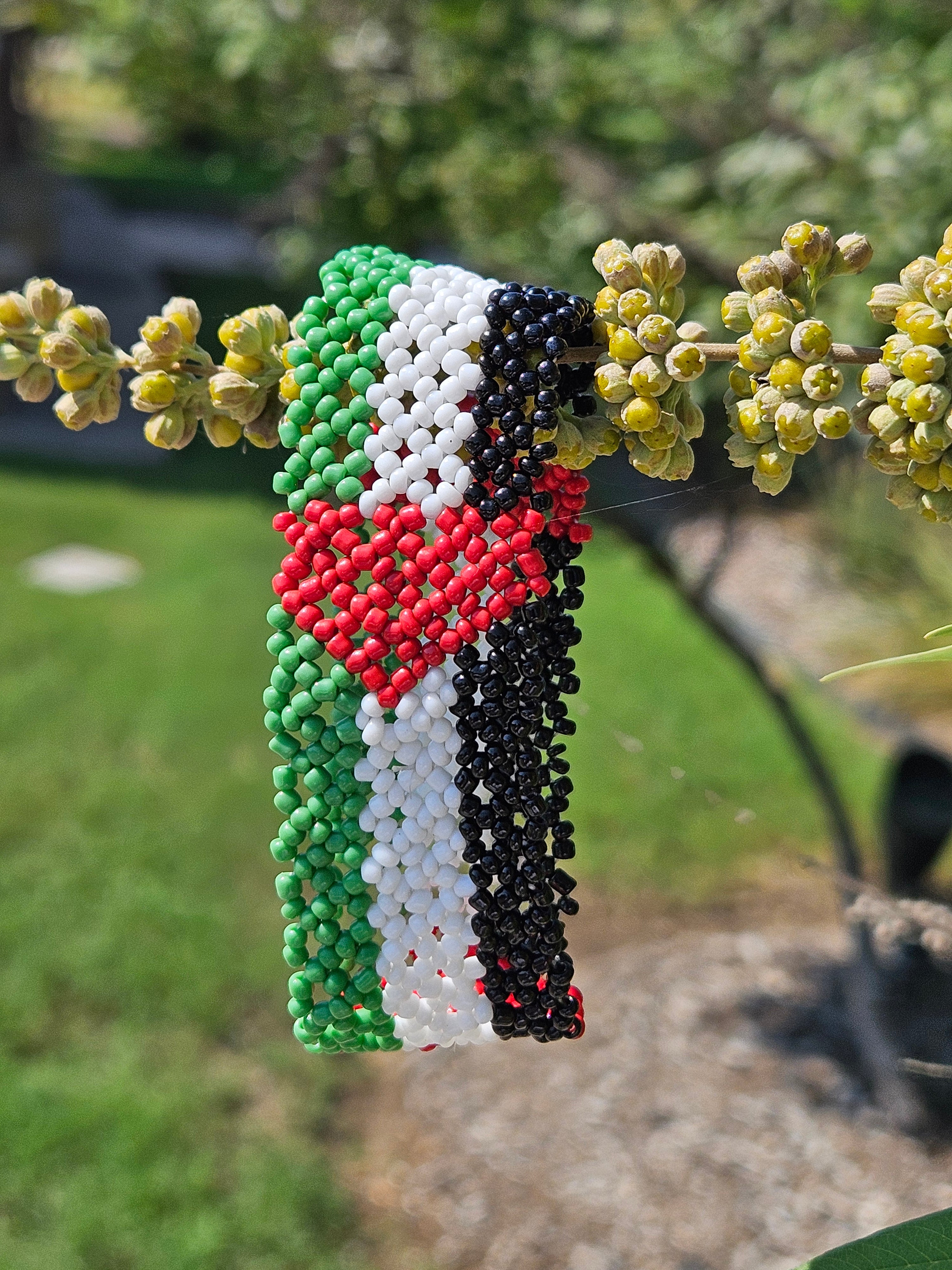 Palestine Flag Stretch Bead Bracelet