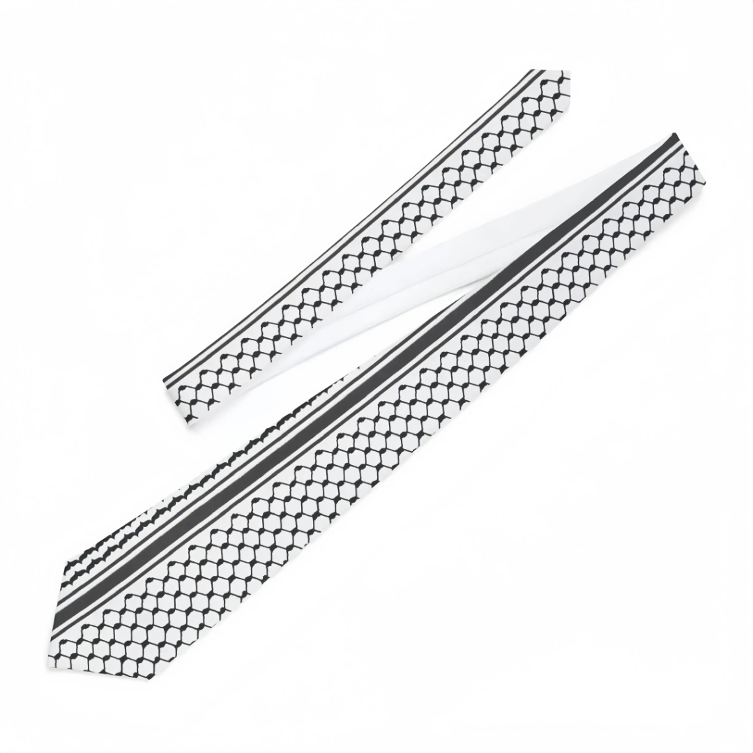 Palestinian Keffiyeh Tie - Polyester Neck Tie - 2 Kufiya Pattern Options Available