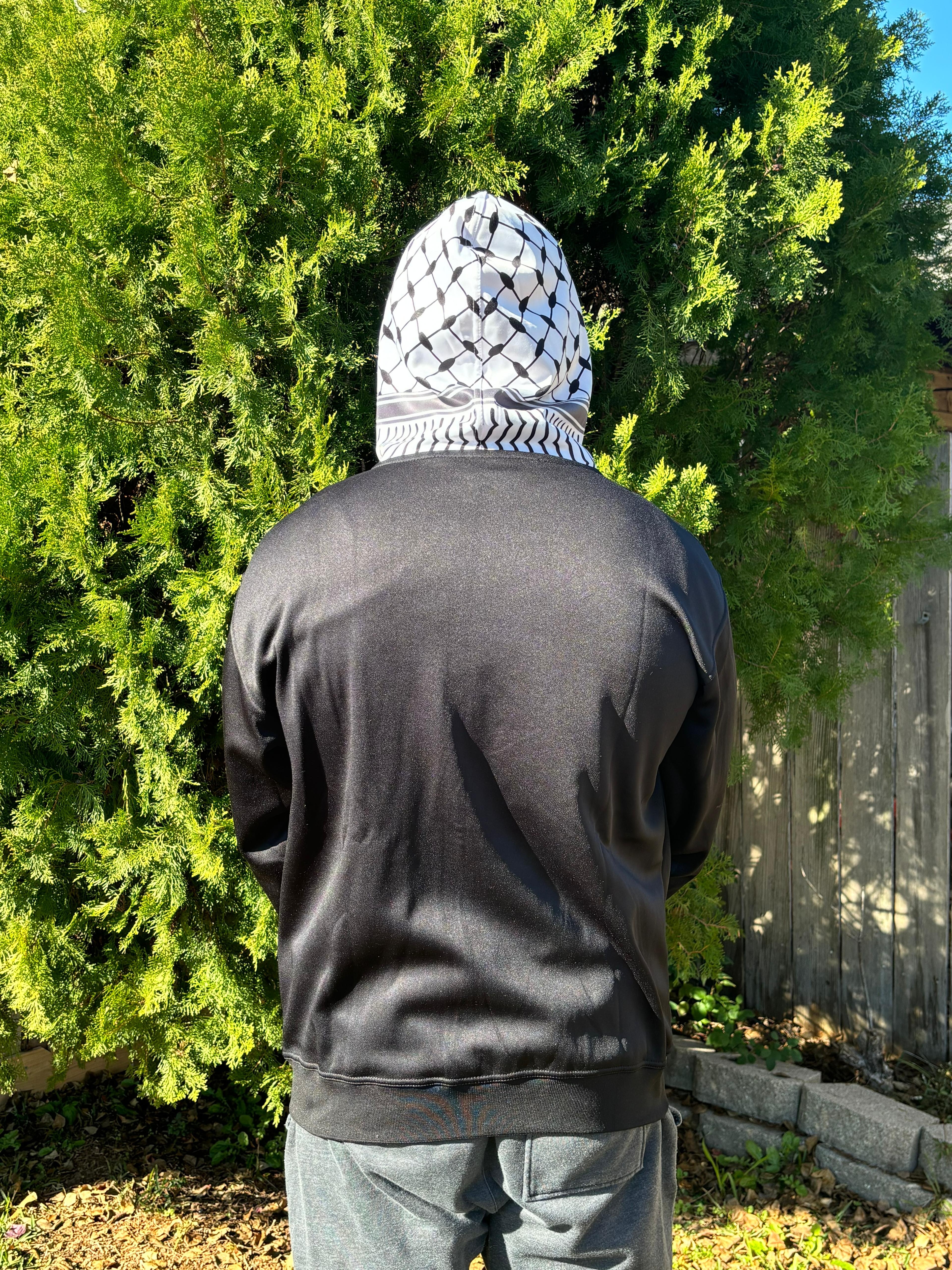 Keffiyeh Zip up Hoodie - Zipper Jacket With Kufiya Design