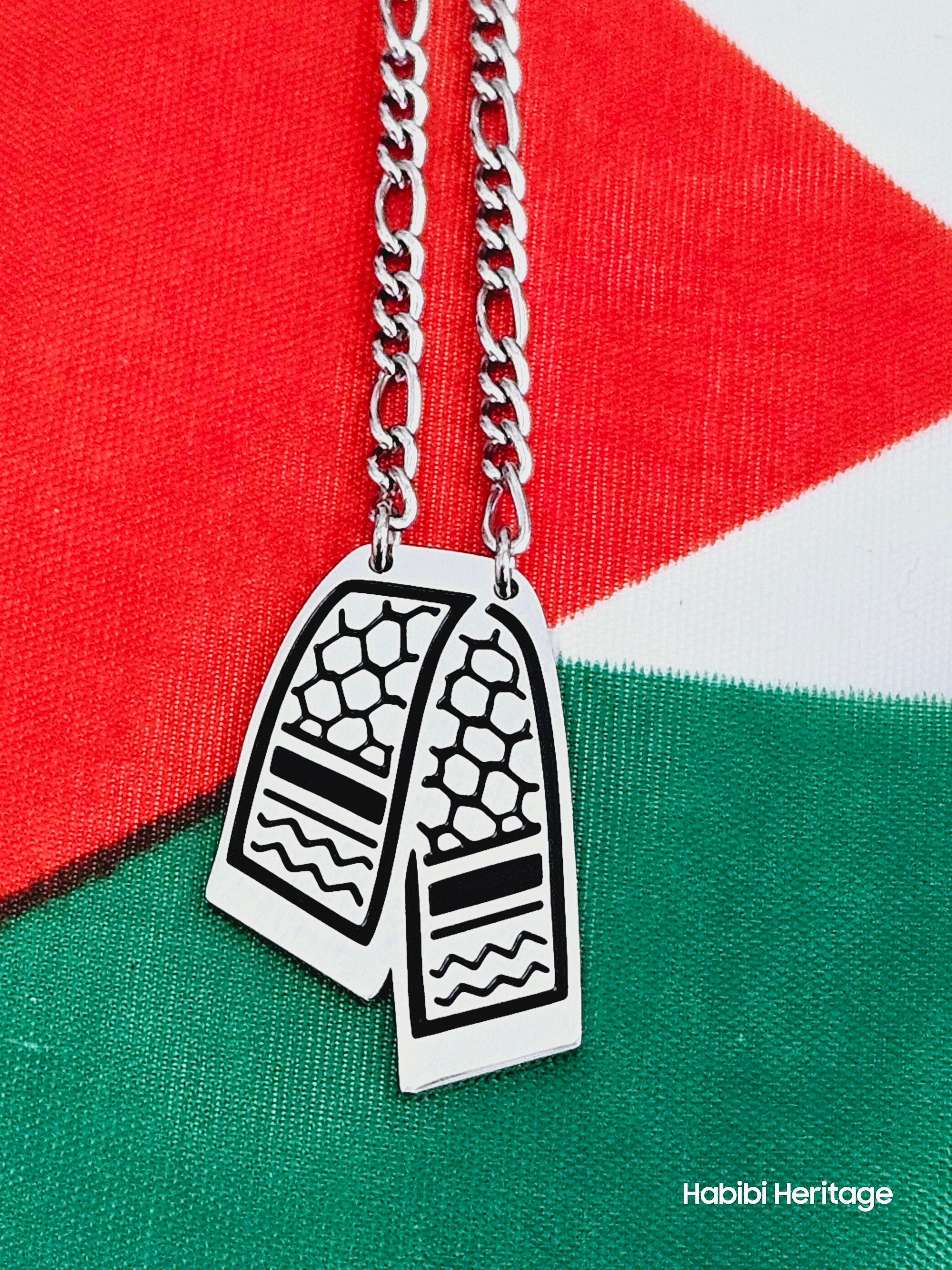 Keffiyeh Hatta Necklace - Kufiya Scarf design - Habibi Heritage