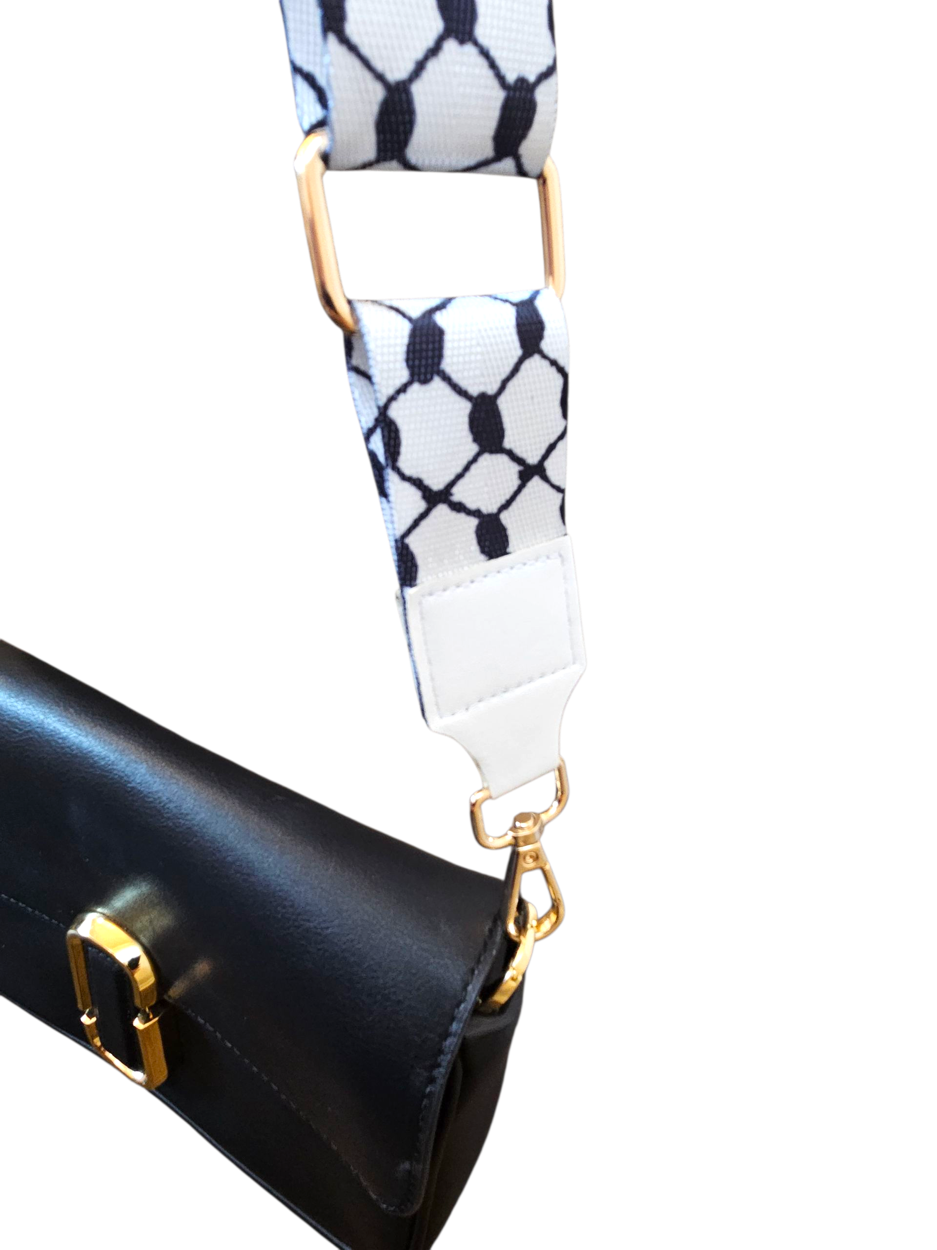 Keffiyeh Bag Strap - Palestinian Kuffiyeh Strap for Bag, Camera, Guitar, Purse - Adjustable Length Shoulder Strap