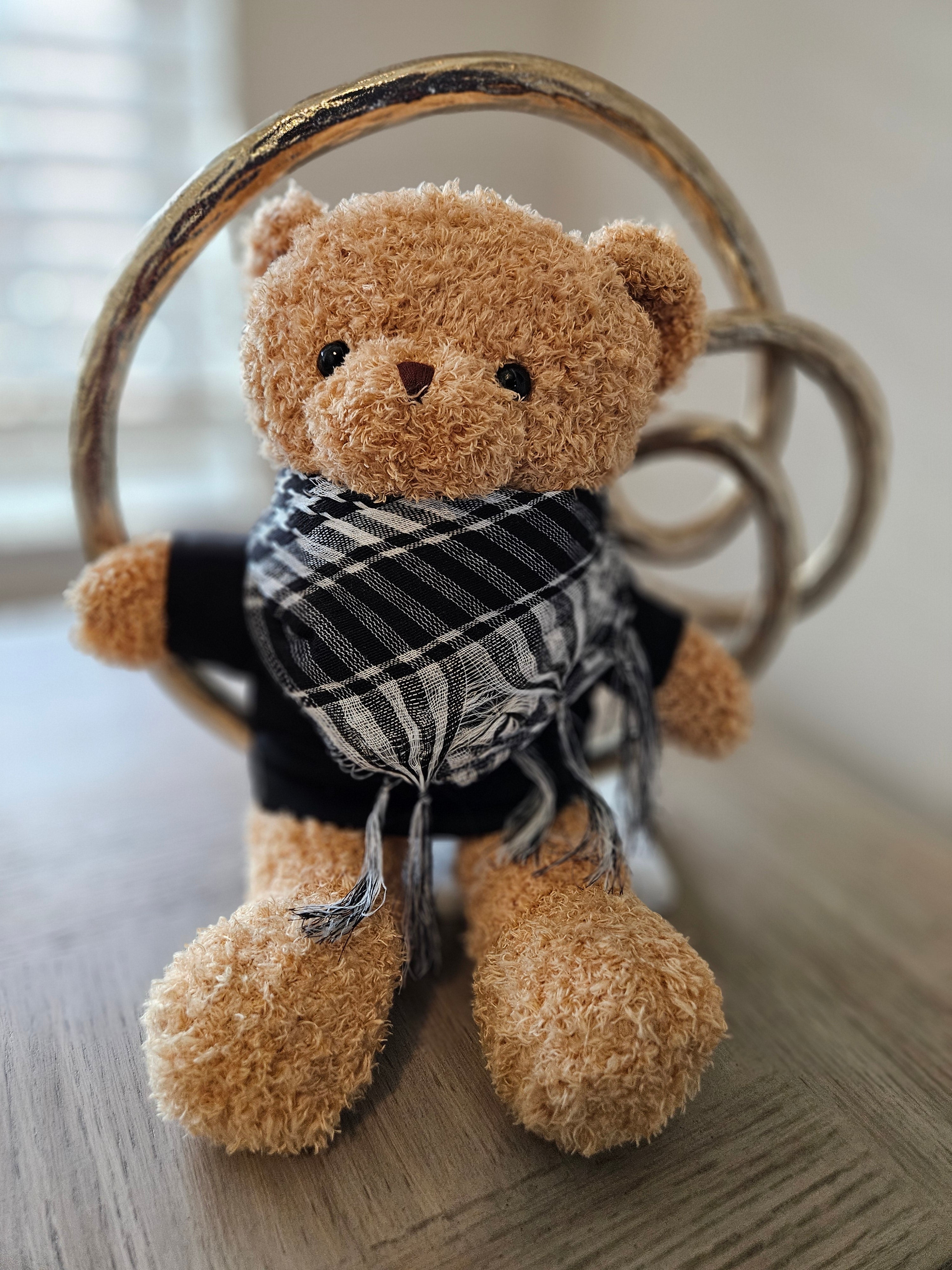 Habibi Bear Wearing Keffiyeh Scarf - 2 in 1 Removable Kufiyah