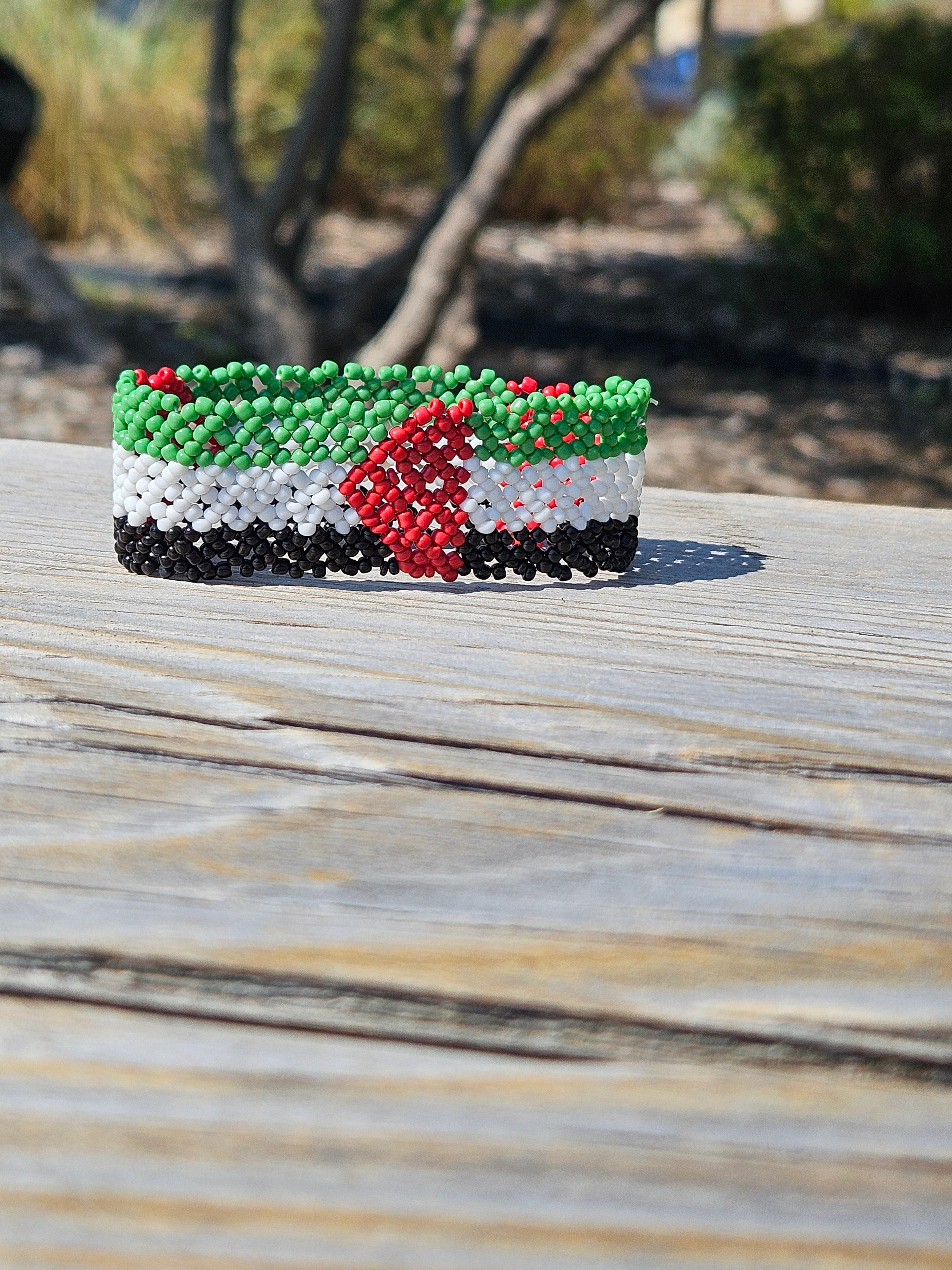 Palestine Flag Stretch Bead Bracelet