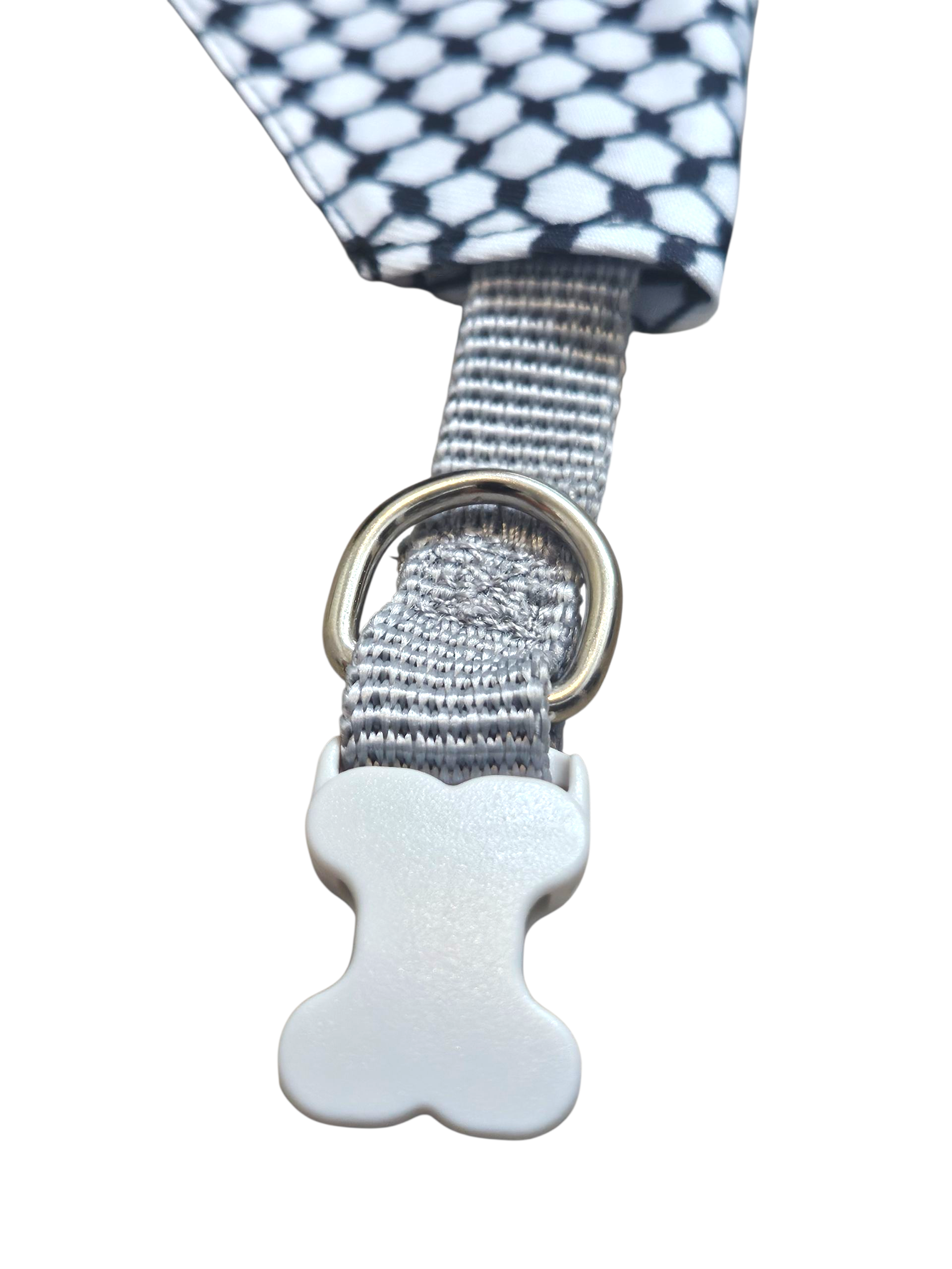 Keffiyeh Printed Pet Scarf -  Adjustable Cat Bandana with Secure Clip