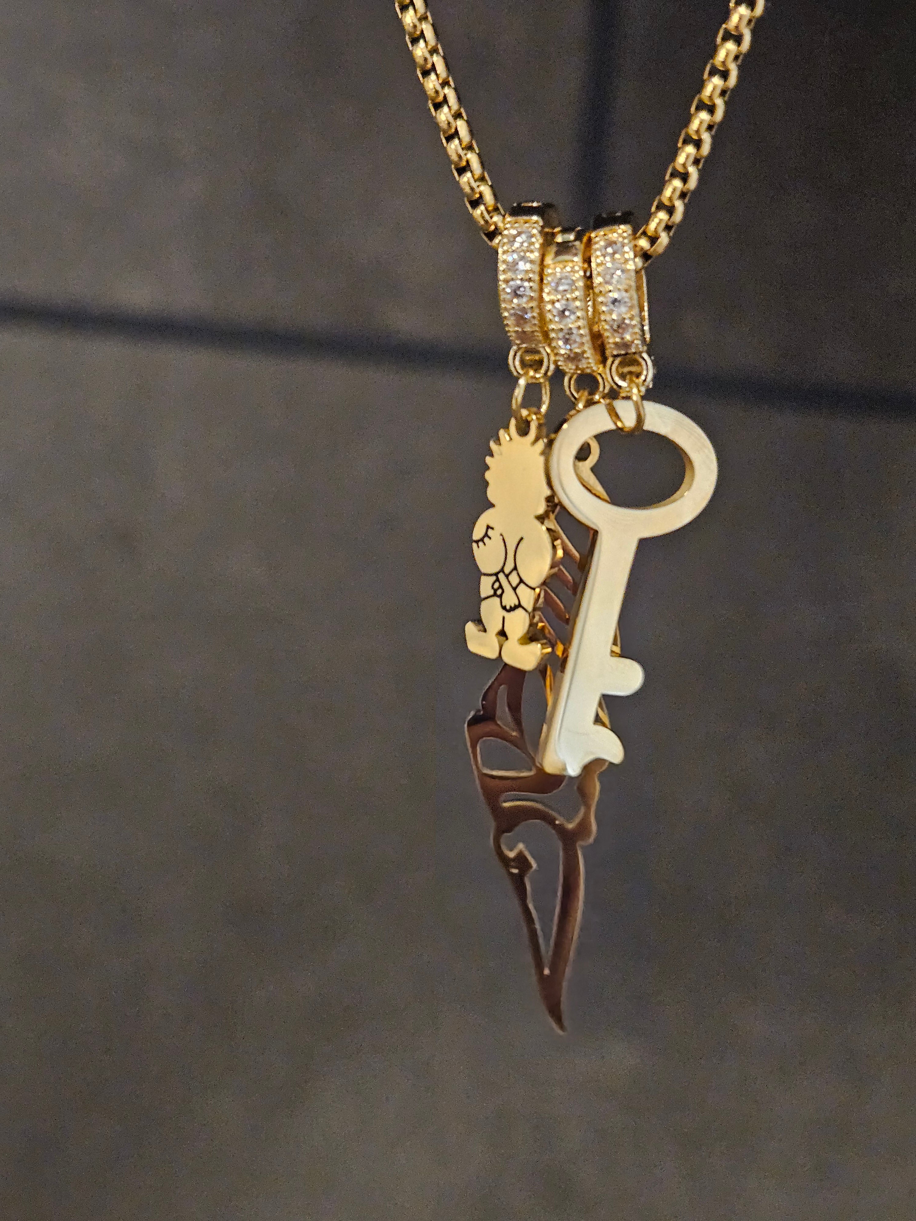 Palestine Handala Key Charm Necklace