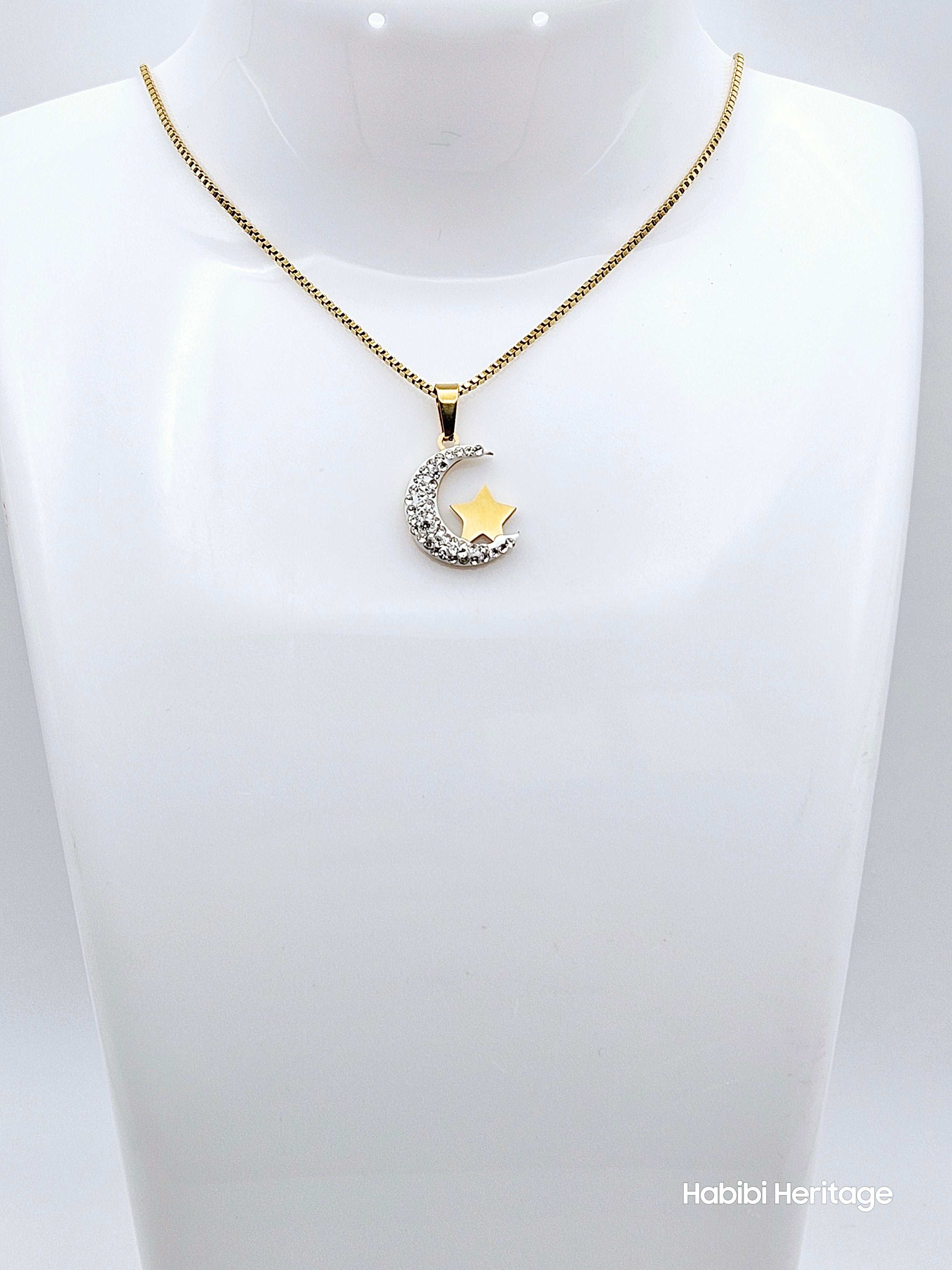 Moon and Star Necklace - Youth Young Adult
