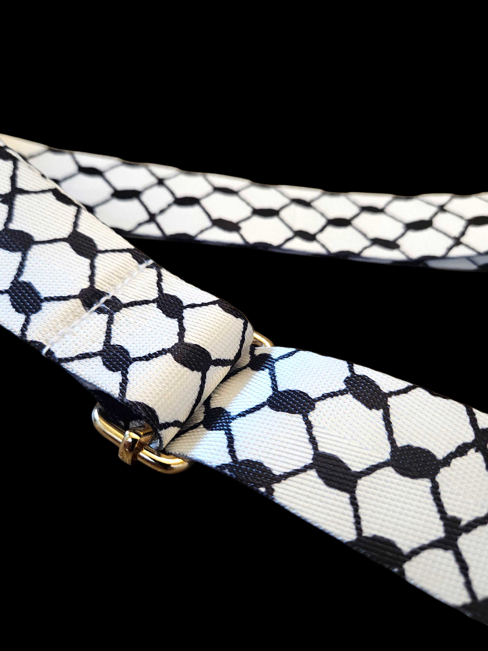 Keffiyeh Bag Strap - Palestinian Kuffiyeh Strap for Bag, Camera, Guitar, Purse - Adjustable Length Shoulder Strap