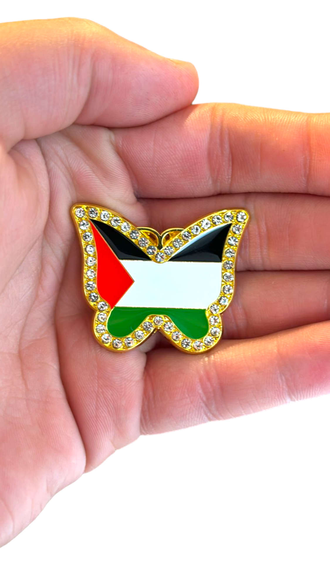 Palestine Flag Pin Lapel Stainless Steel Keffiyeh Handala