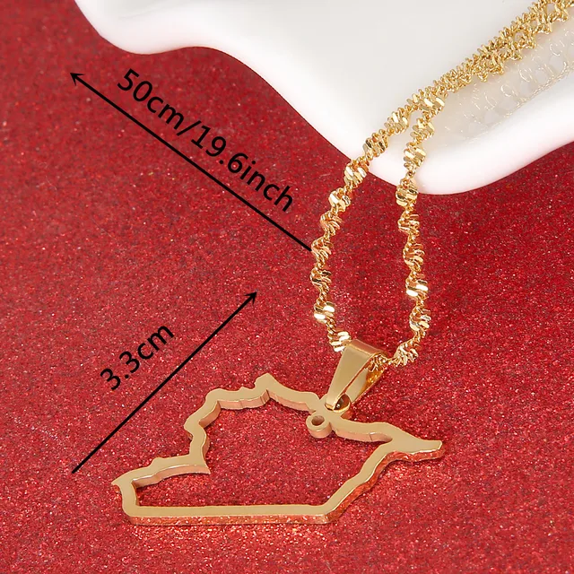 Syria Map Shape Necklace