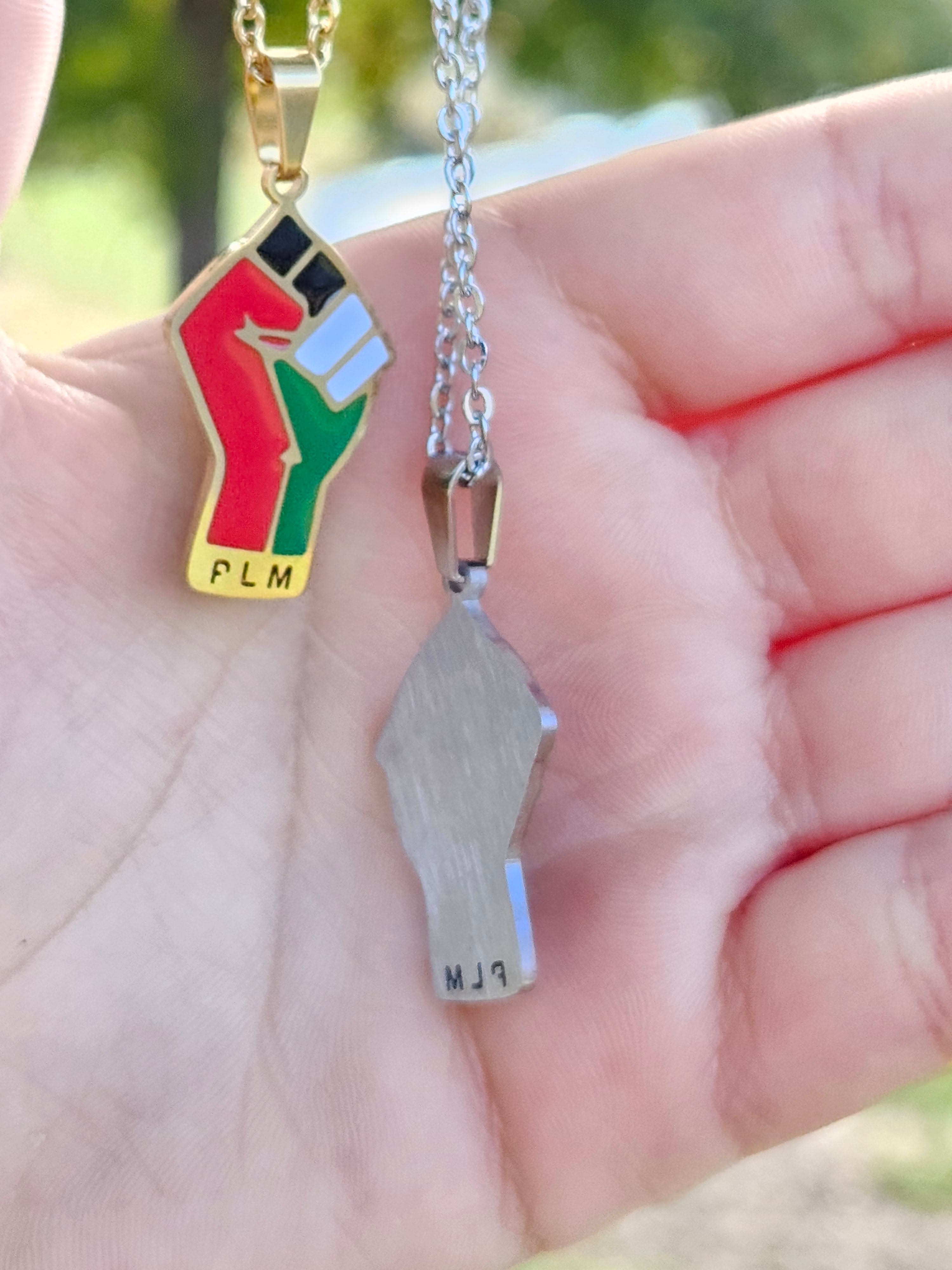 Palestine Fist PLM Pendent Necklace - Habibi Heritage
