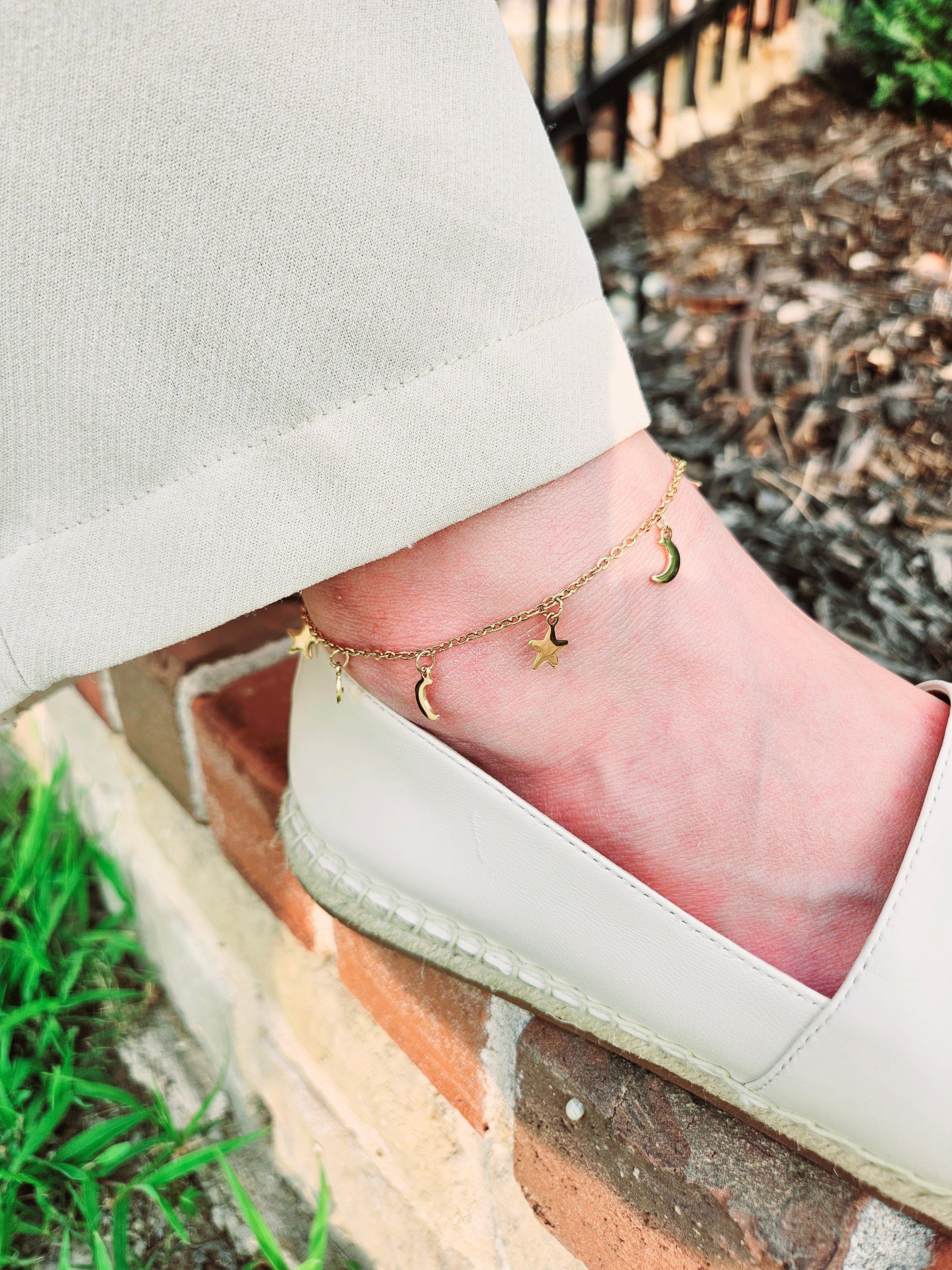 Moon and Star Anklet