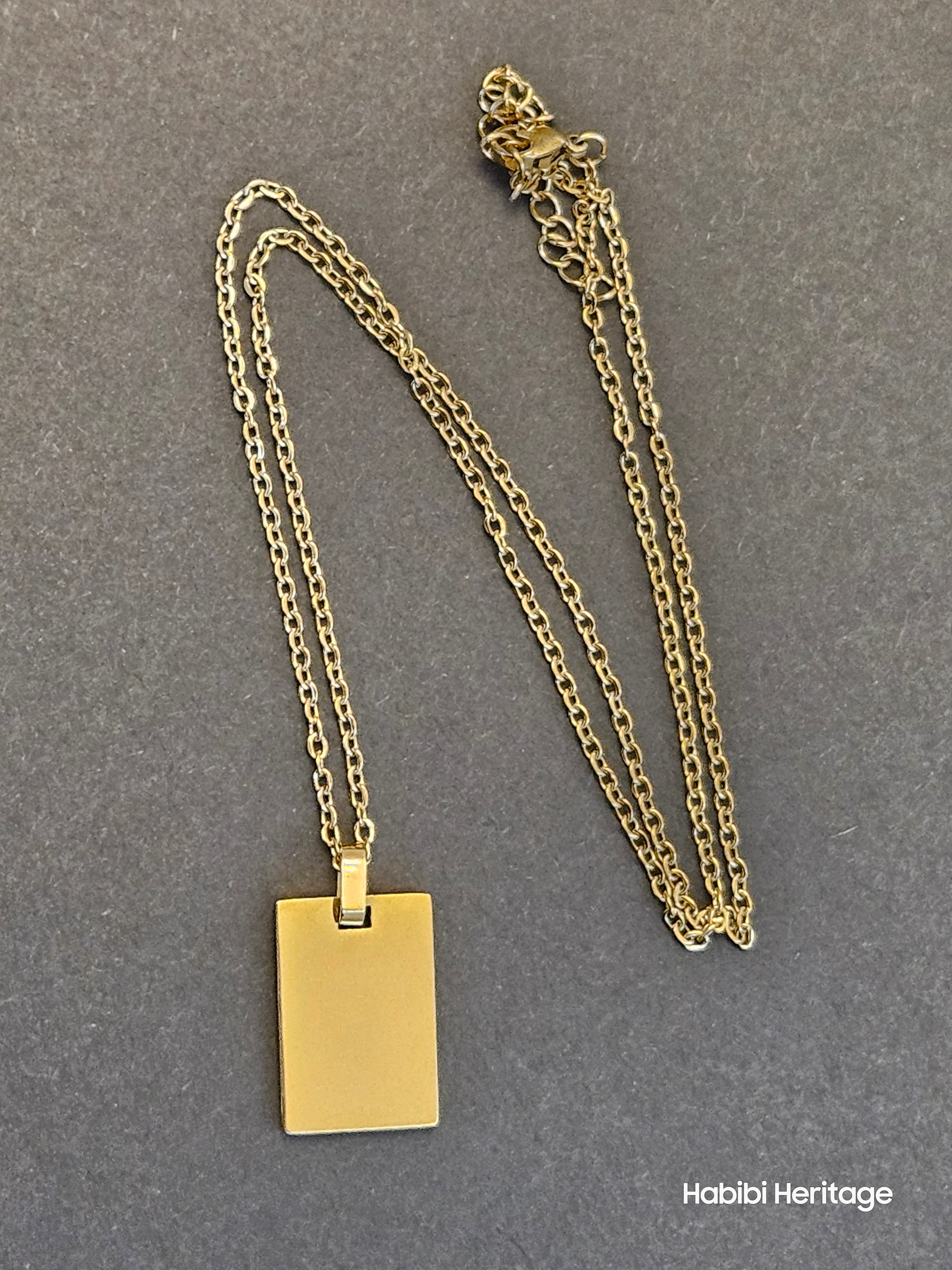 Rectangular Gold Blank Necklace