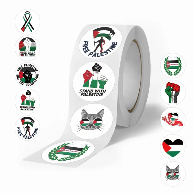 500 Count Roll Palestine Stickers - Palestinian stickers