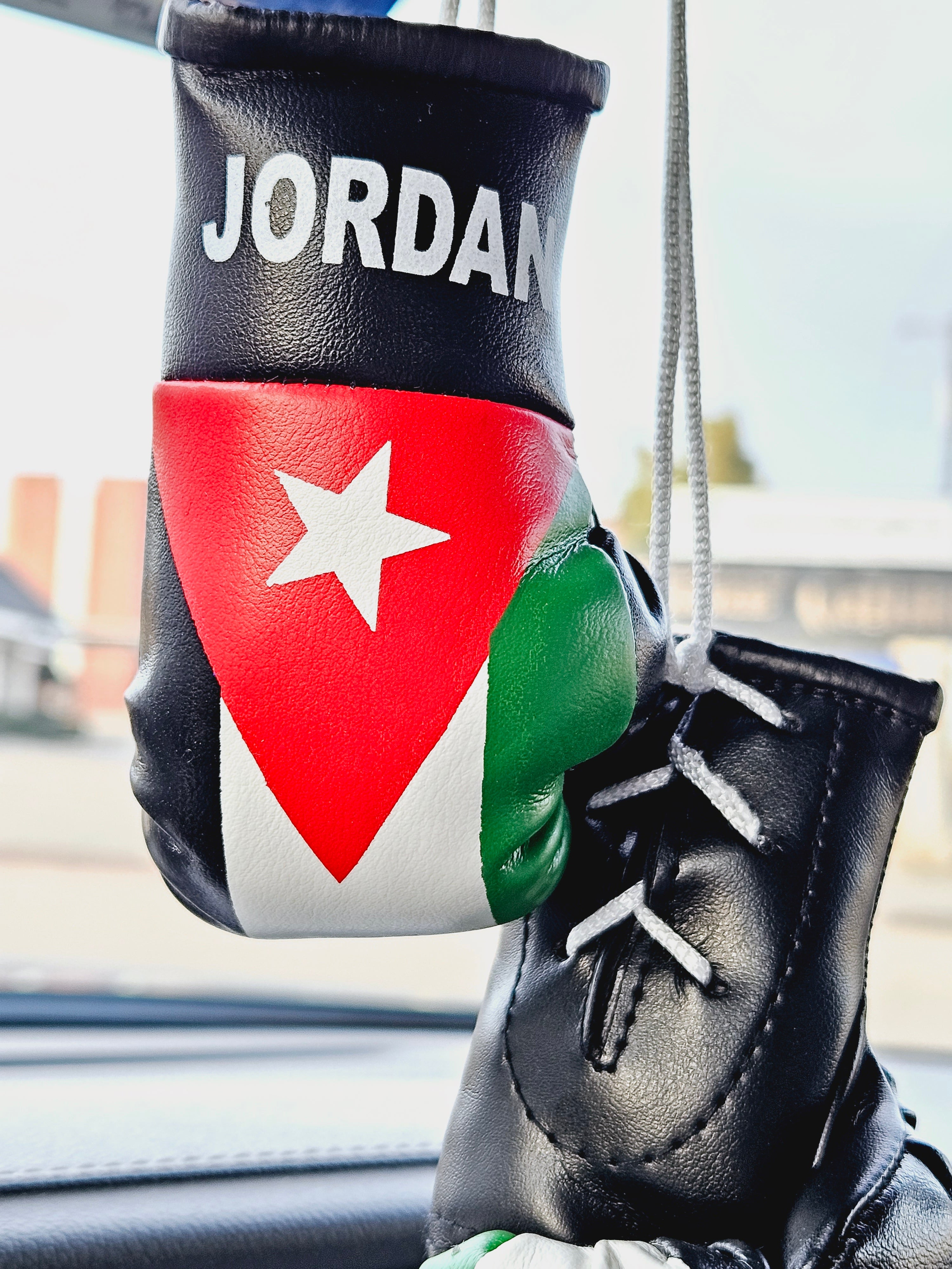 Jordan Flag Mini Boxing Gloves For Hanging - Habibi Heritage