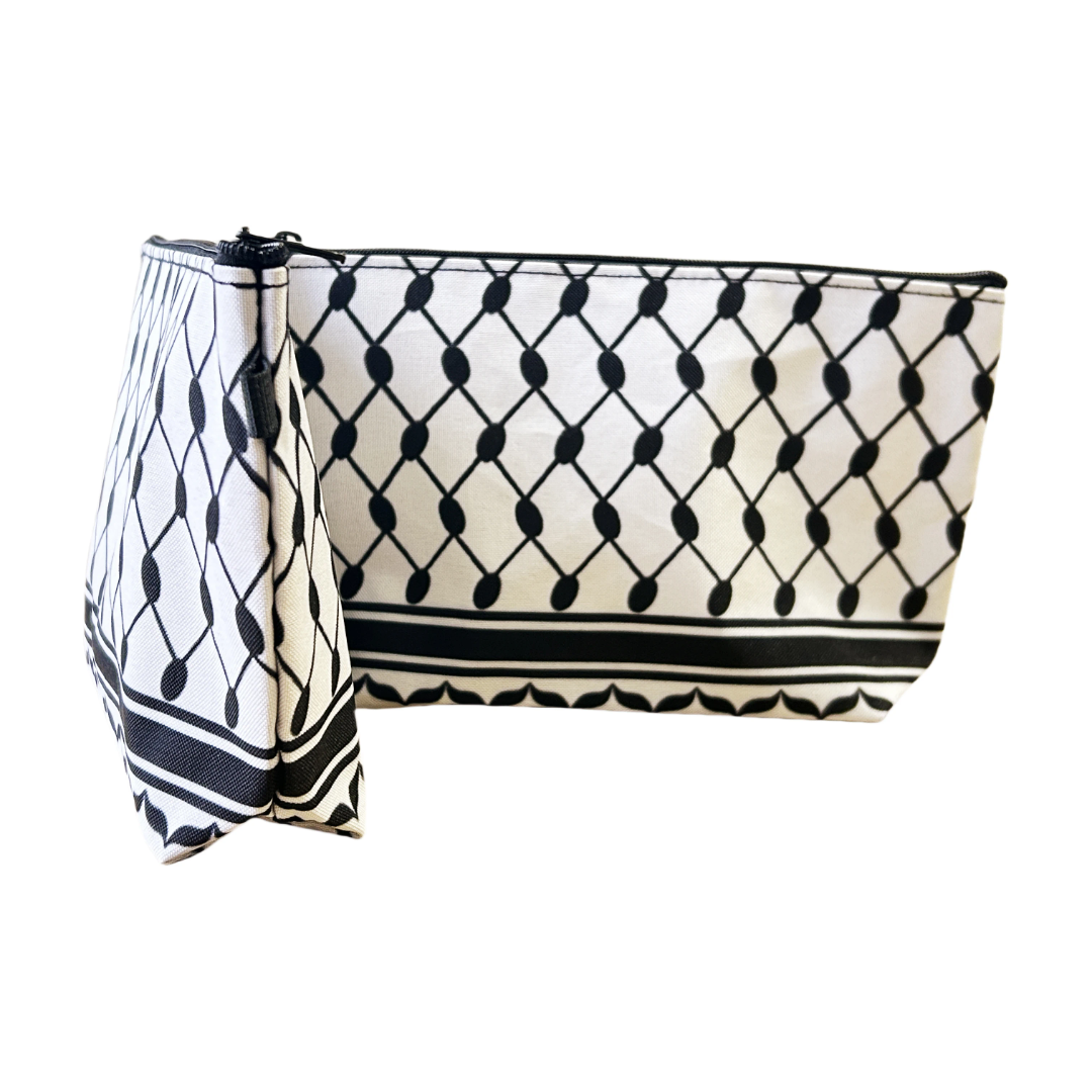 Palestine Keffyeh Pattern Makeup Bag with Zipper / Pencil Pouch / Cosmetic Bag