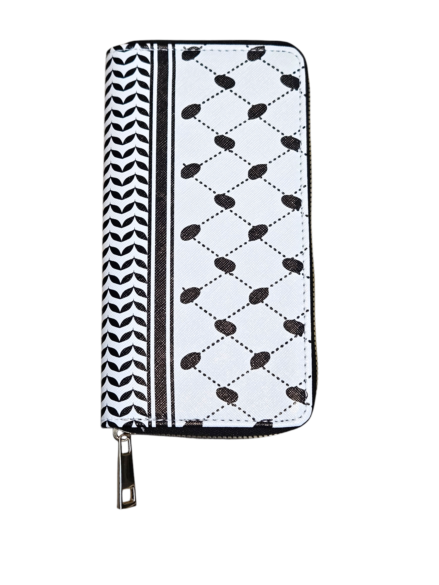 Zipper Wallet with Keffiyeh Pattern – Stylish and Functional Palestinian Handbag