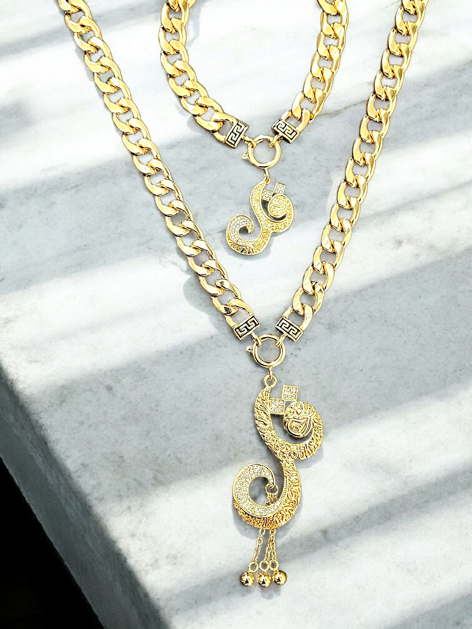 Luxurious "Qul" Arabic Necklace & Bracelet Set – 18K Gold Plated Elegance