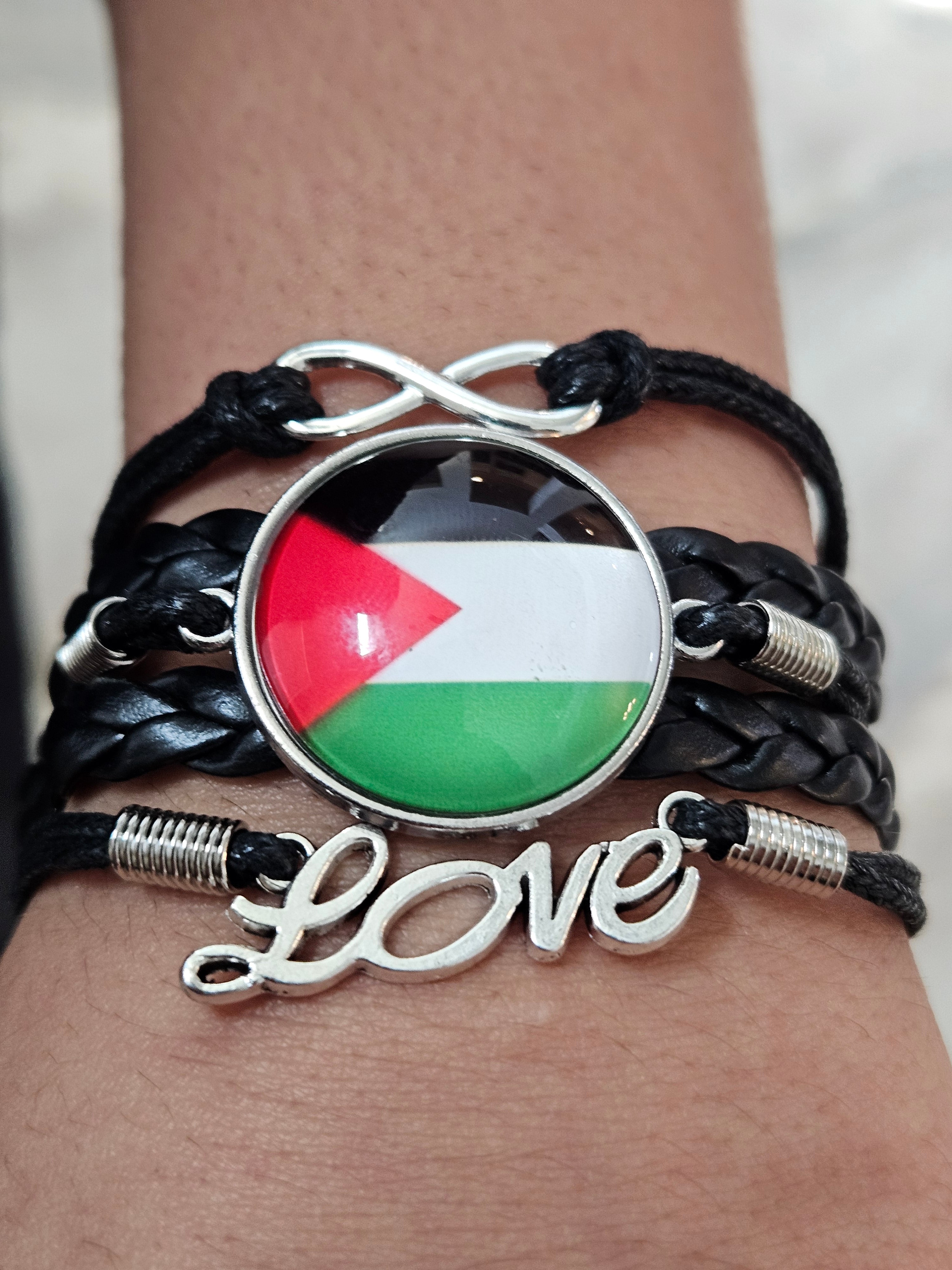 Palestine Bracelets Multilayered Leather Band Free Palestine Beads Love Palestine Bracelet