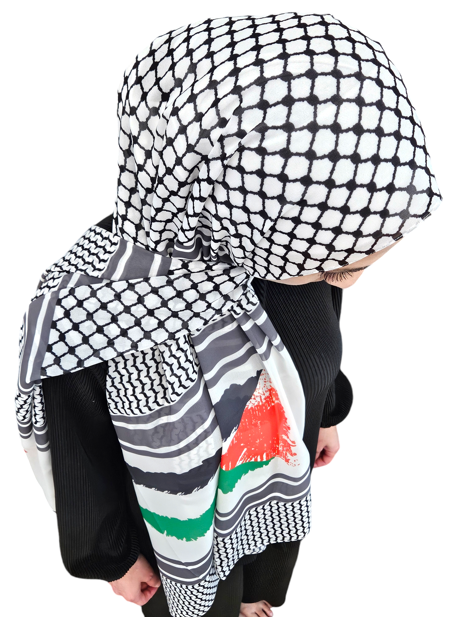 Keffiyeh Palestine Chiffon Hijab Scarf