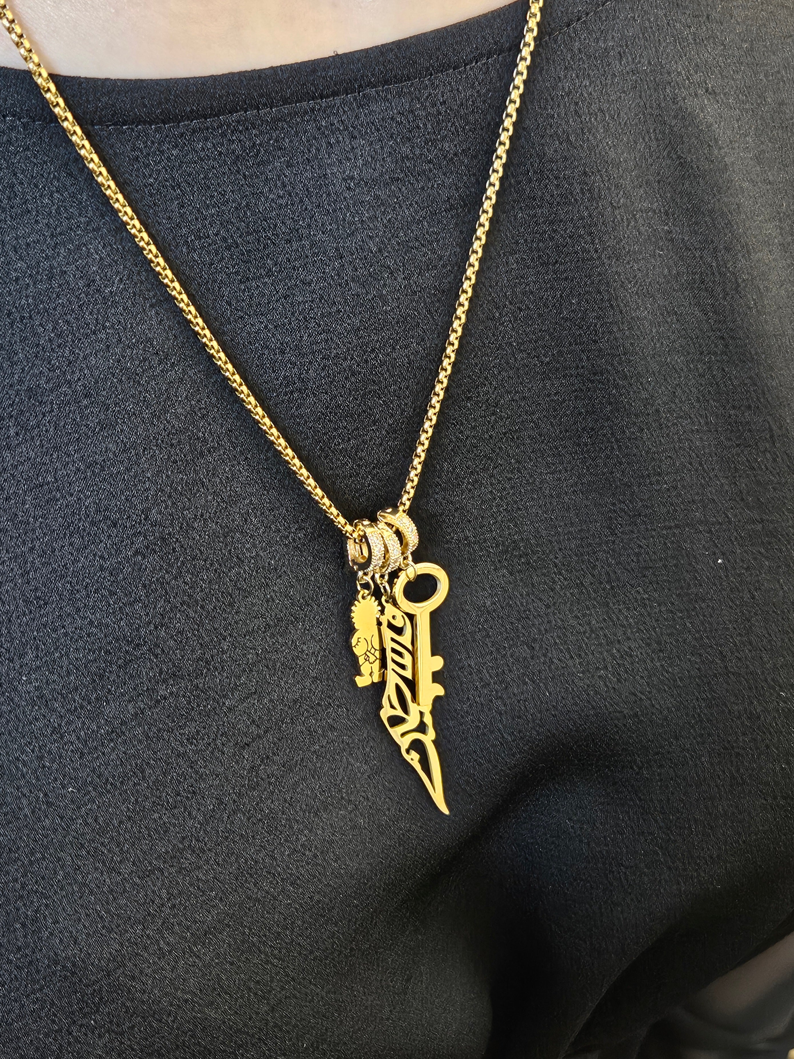 Palestine Handala Key Charm Necklace