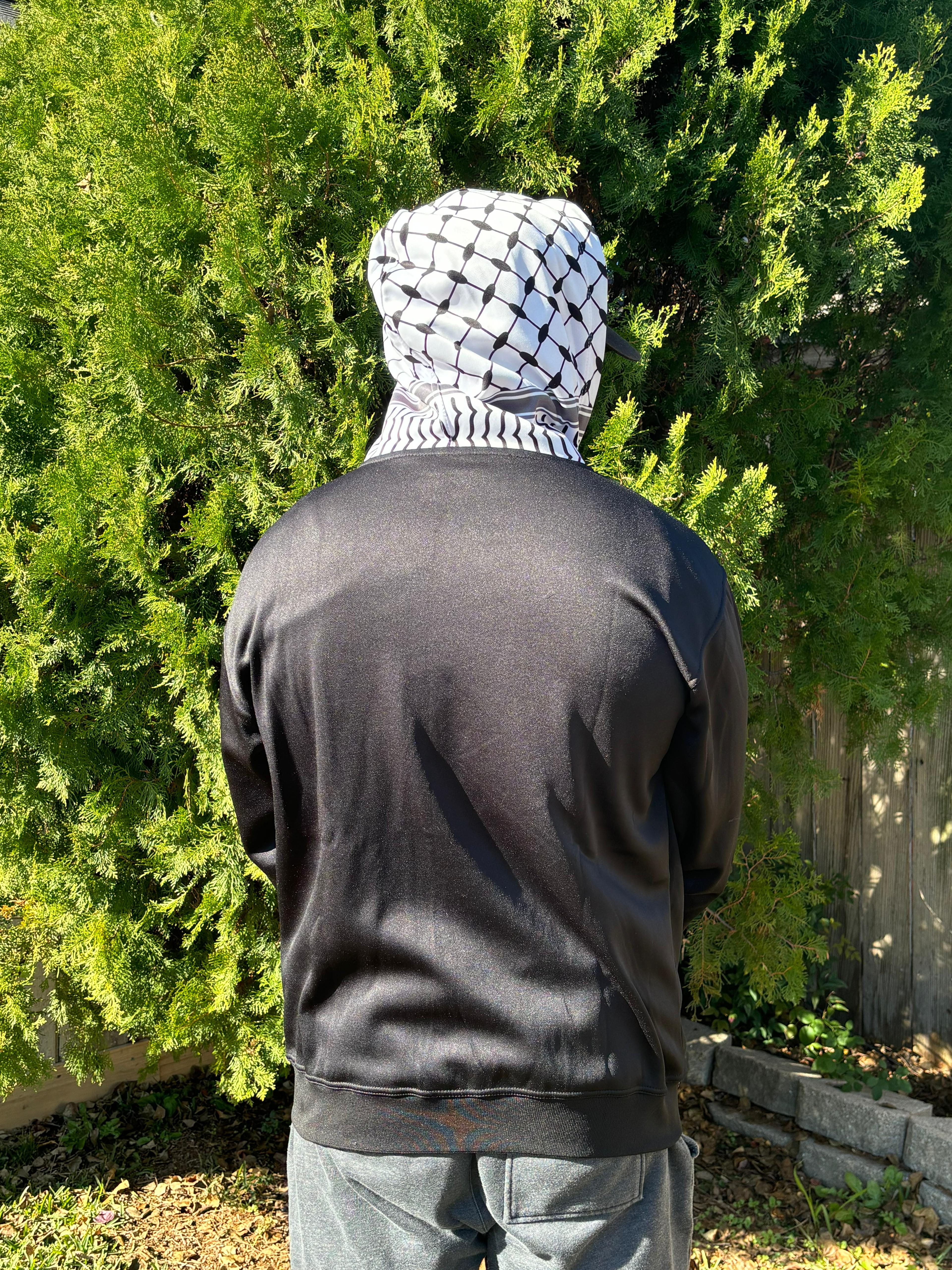 Keffiyeh Zip up Hoodie - Zipper Jacket With Kufiya Design