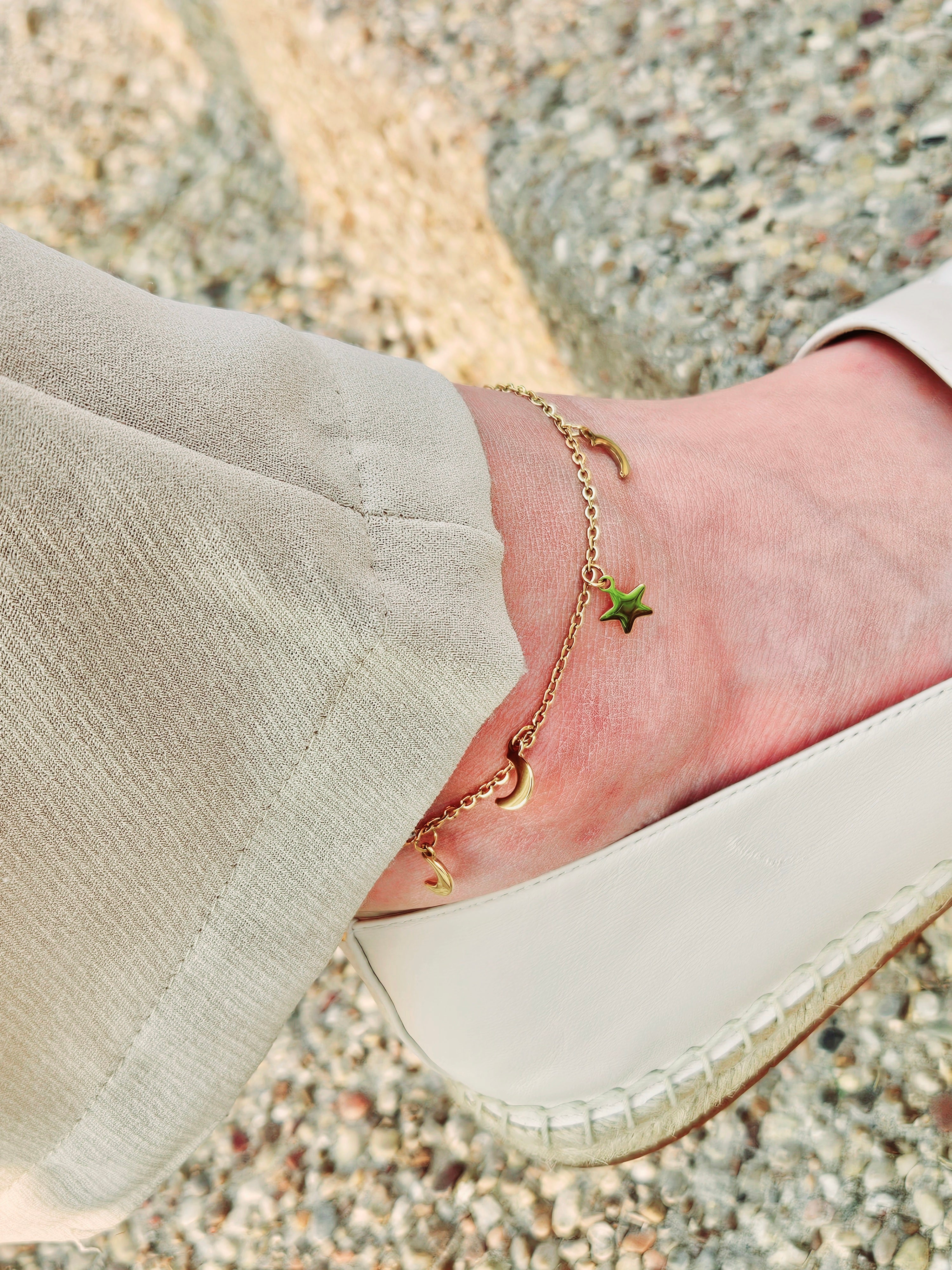 Moon and Star Anklet