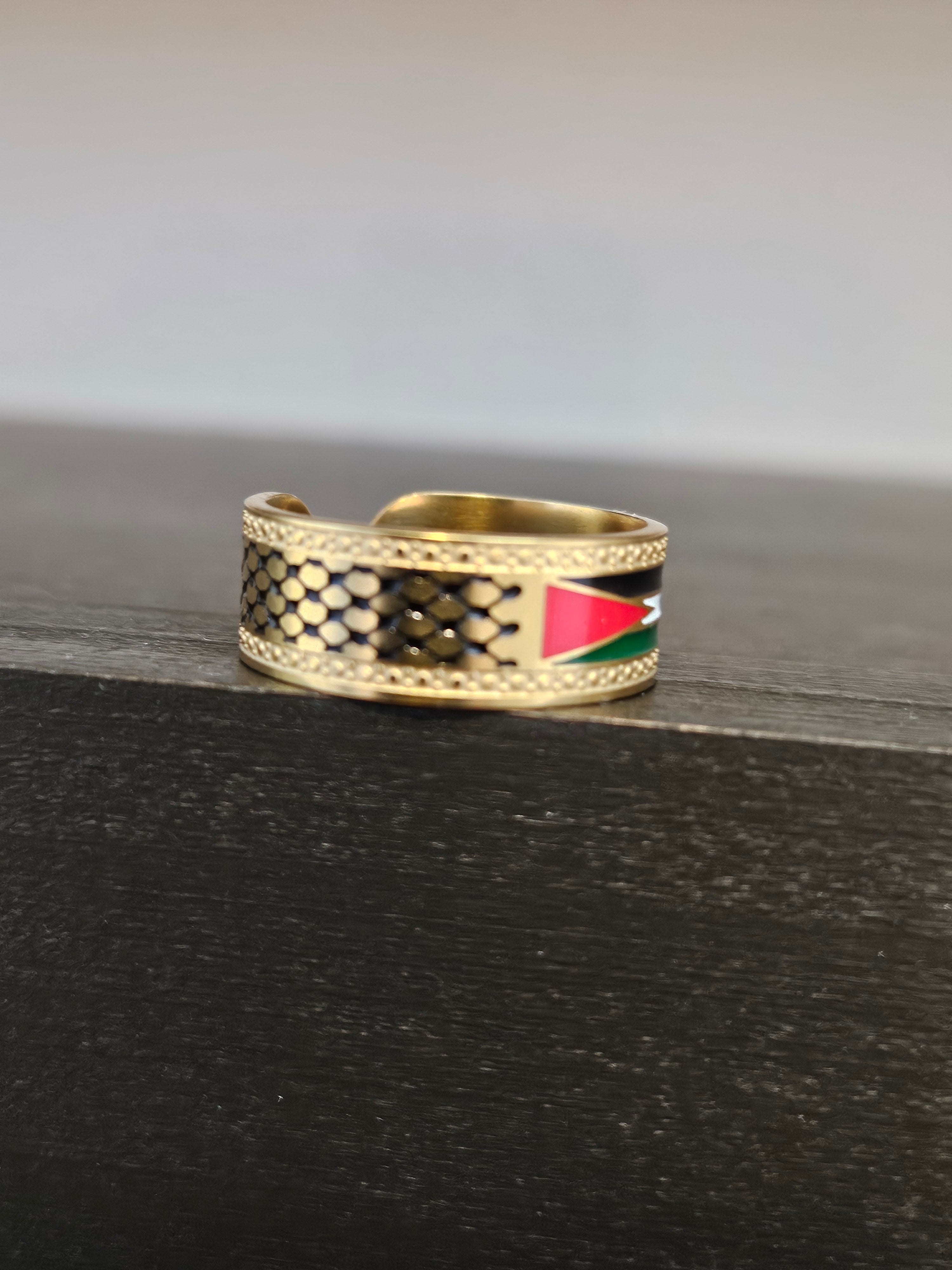 Palestine Keffiyeh Ring - Adjustable Opening