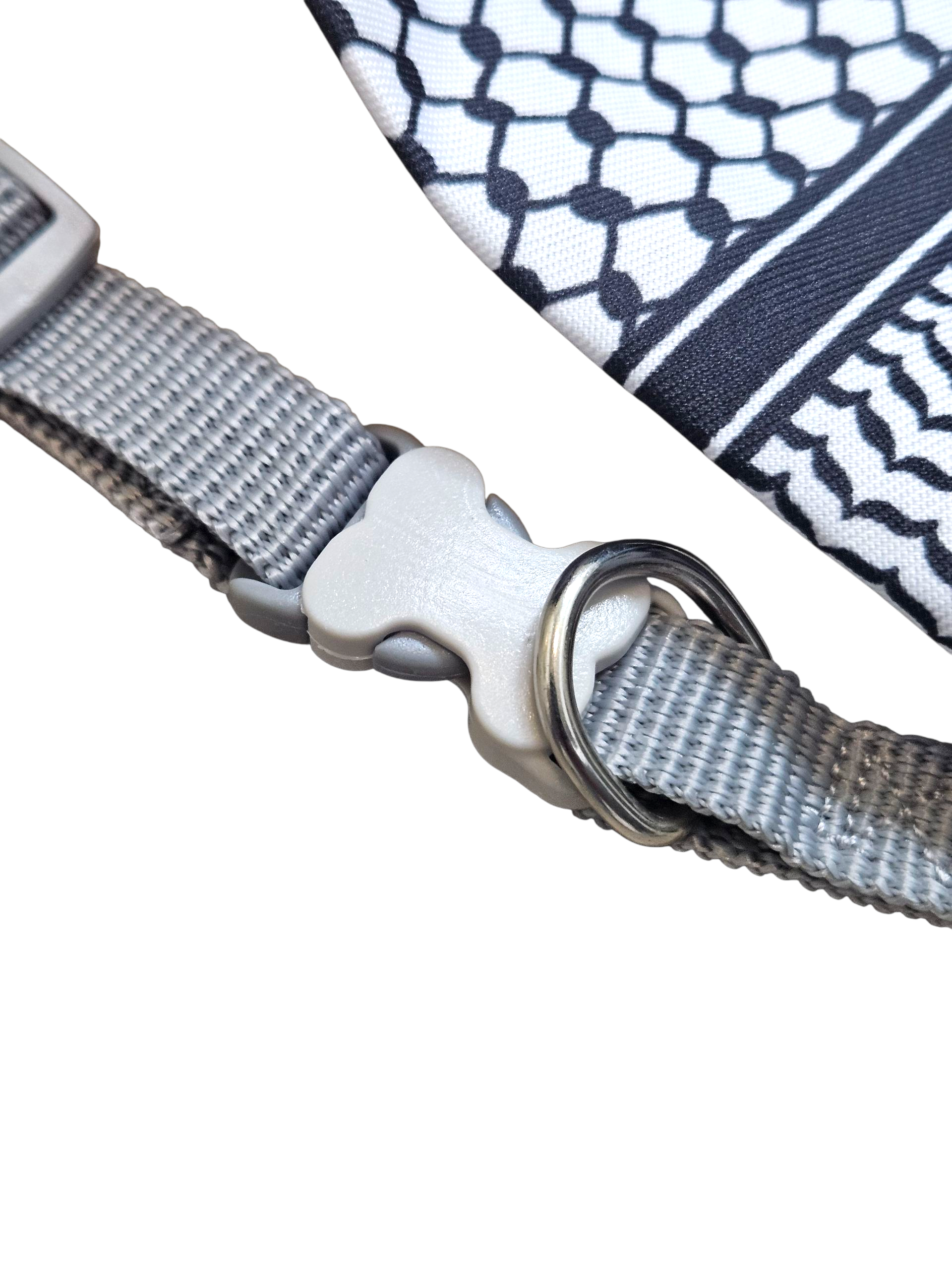 Keffiyeh Printed Pet Scarf -  Adjustable Cat Bandana with Secure Clip