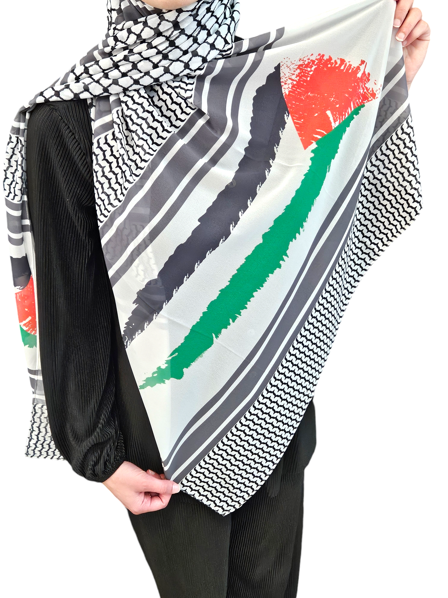 Keffiyeh Palestine Chiffon Hijab Scarf