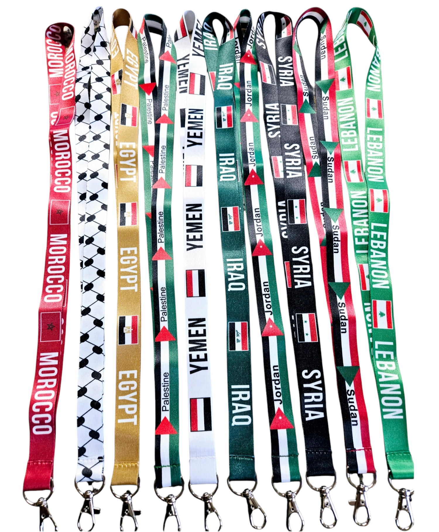 Jordan Lanyard Key Holder / Badge Holder / ID Holder Jordanian Flag Lanyards