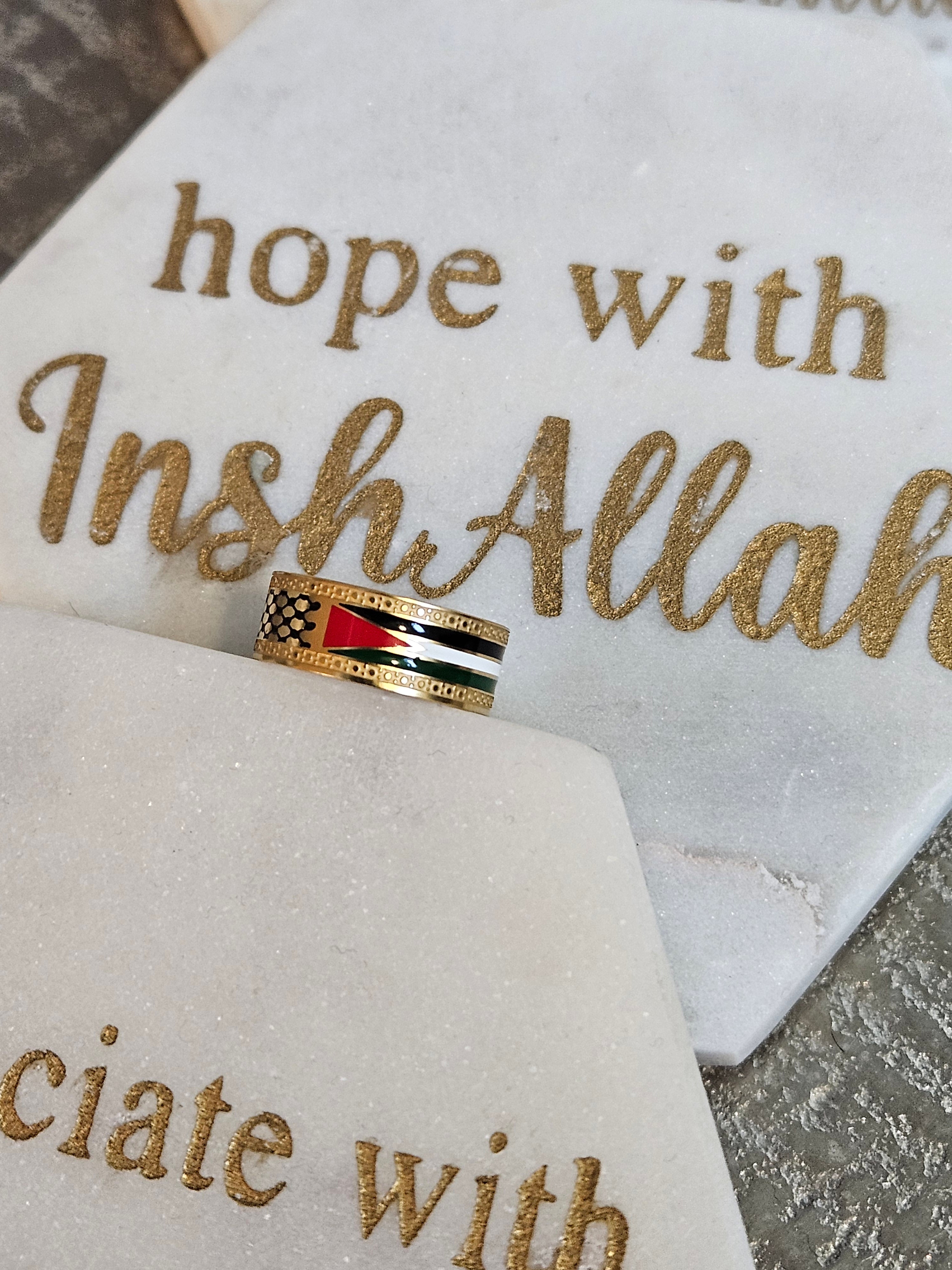 Palestine Keffiyeh Ring - Adjustable Opening