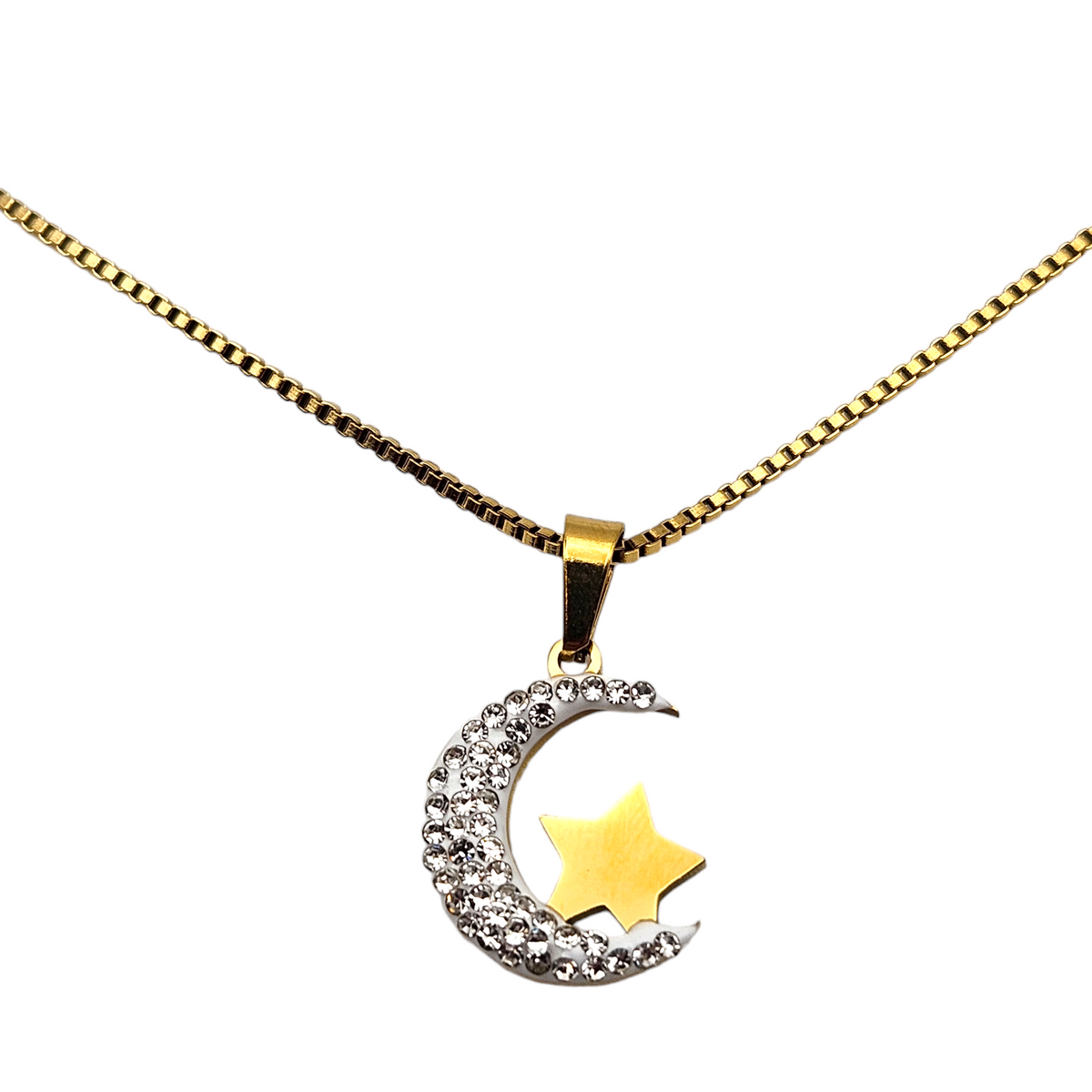 Moon and Star Necklace