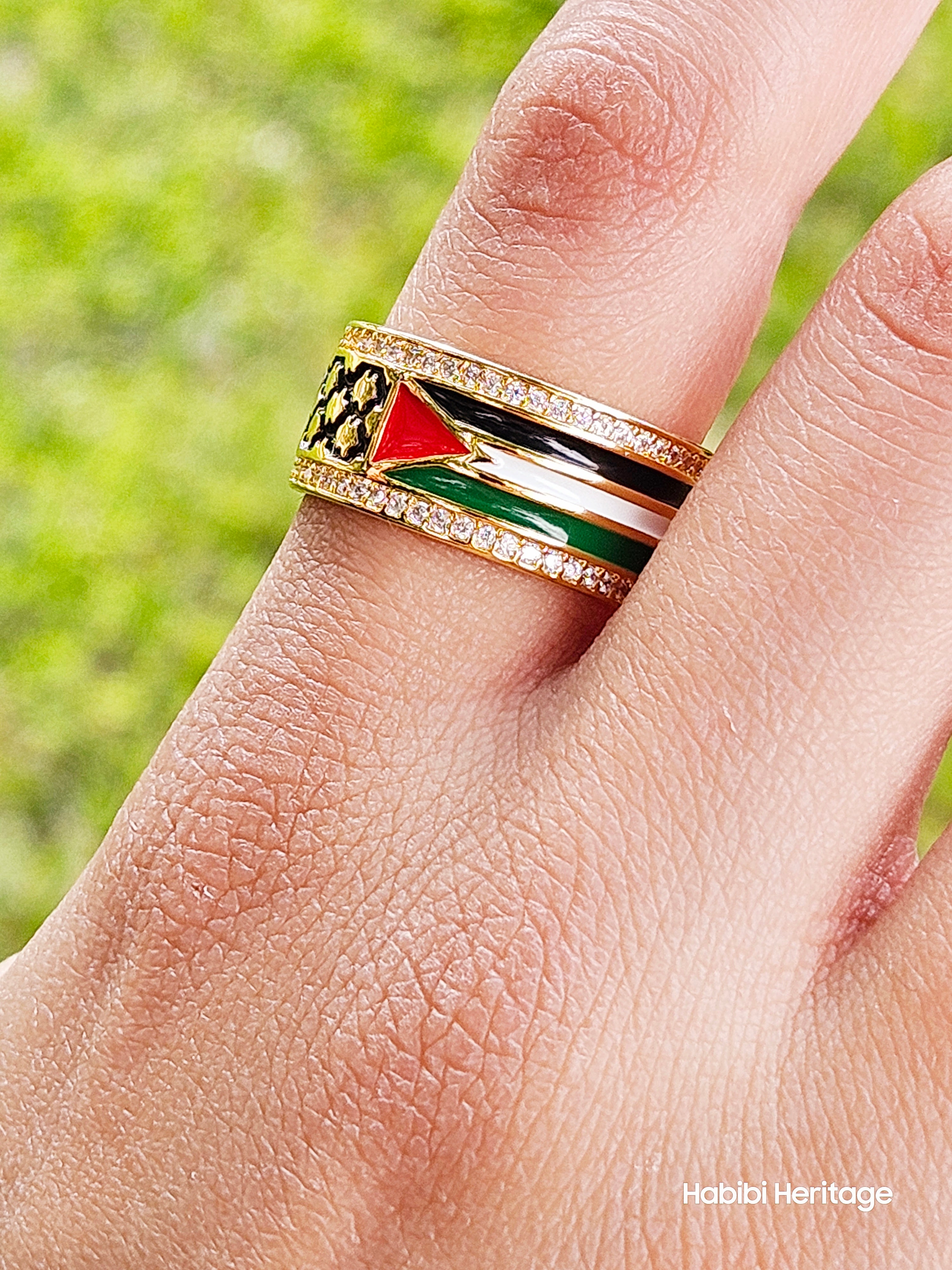 Palestine Keffiyeh Ring with Opening Adjustable - Habibi Heritage