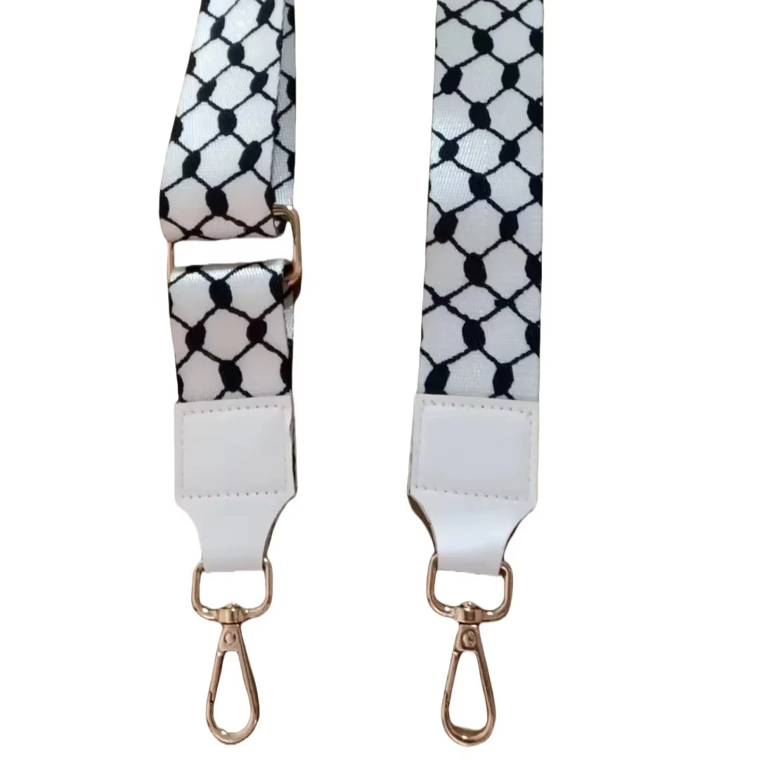Keffiyeh Bag Strap - Palestinian Kuffiyeh Strap for Bag, Camera, Guitar, Purse - Adjustable Length Shoulder Strap