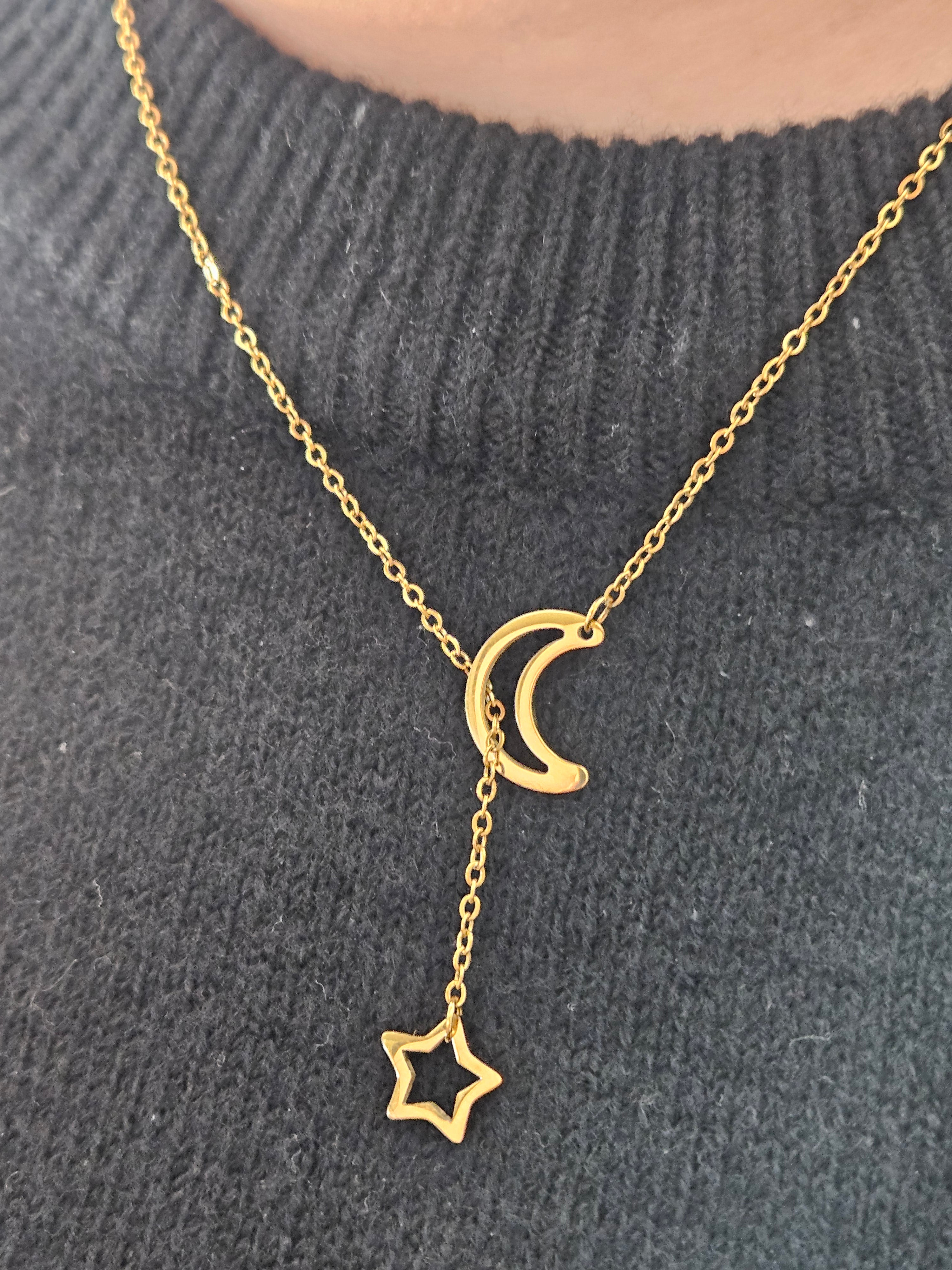 Moons and Star Necklace Creative Design Necklace