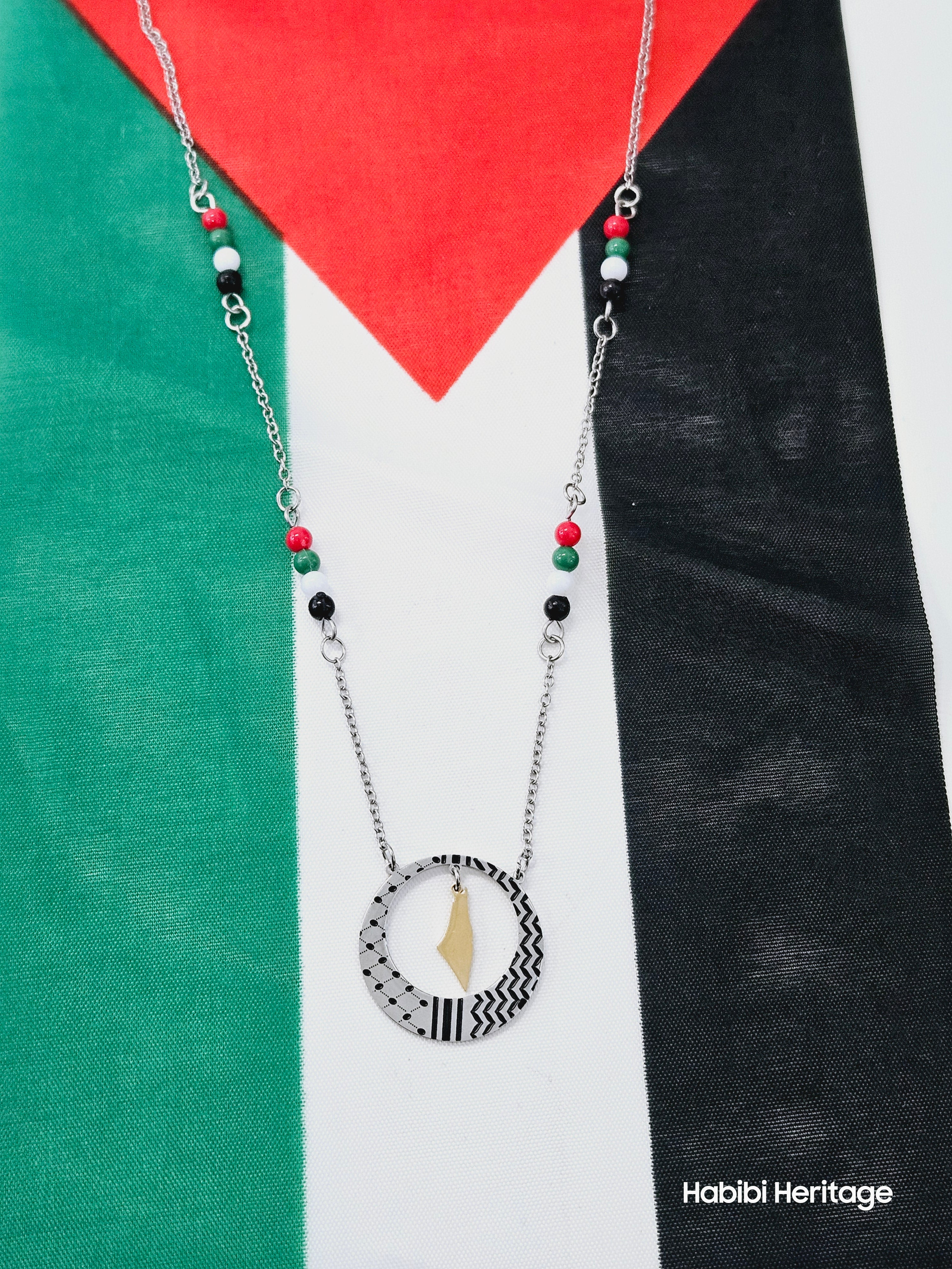 Long Palestine Keffiyeh Necklace - Habibi Heritage