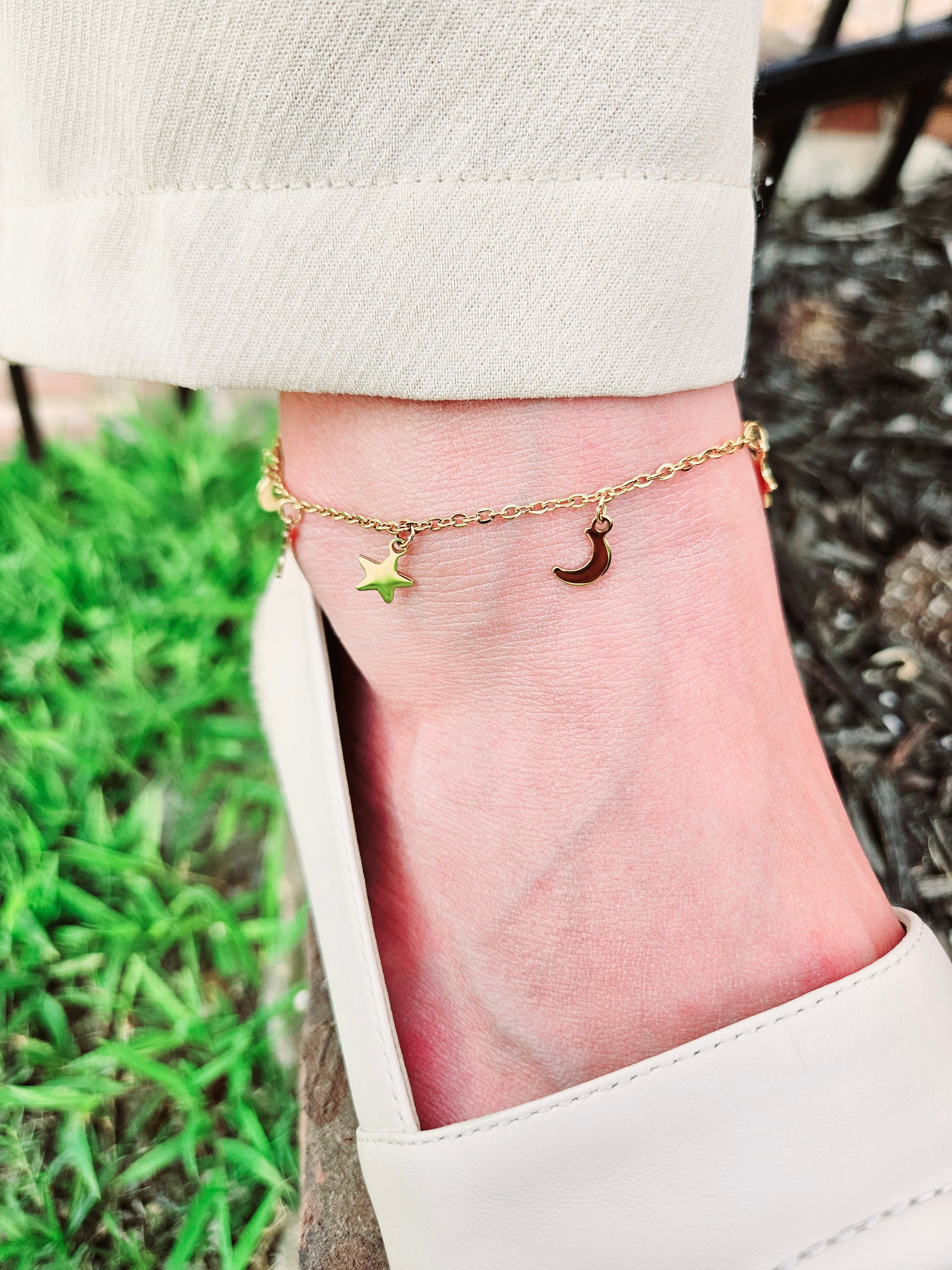 Moon and Star Anklet