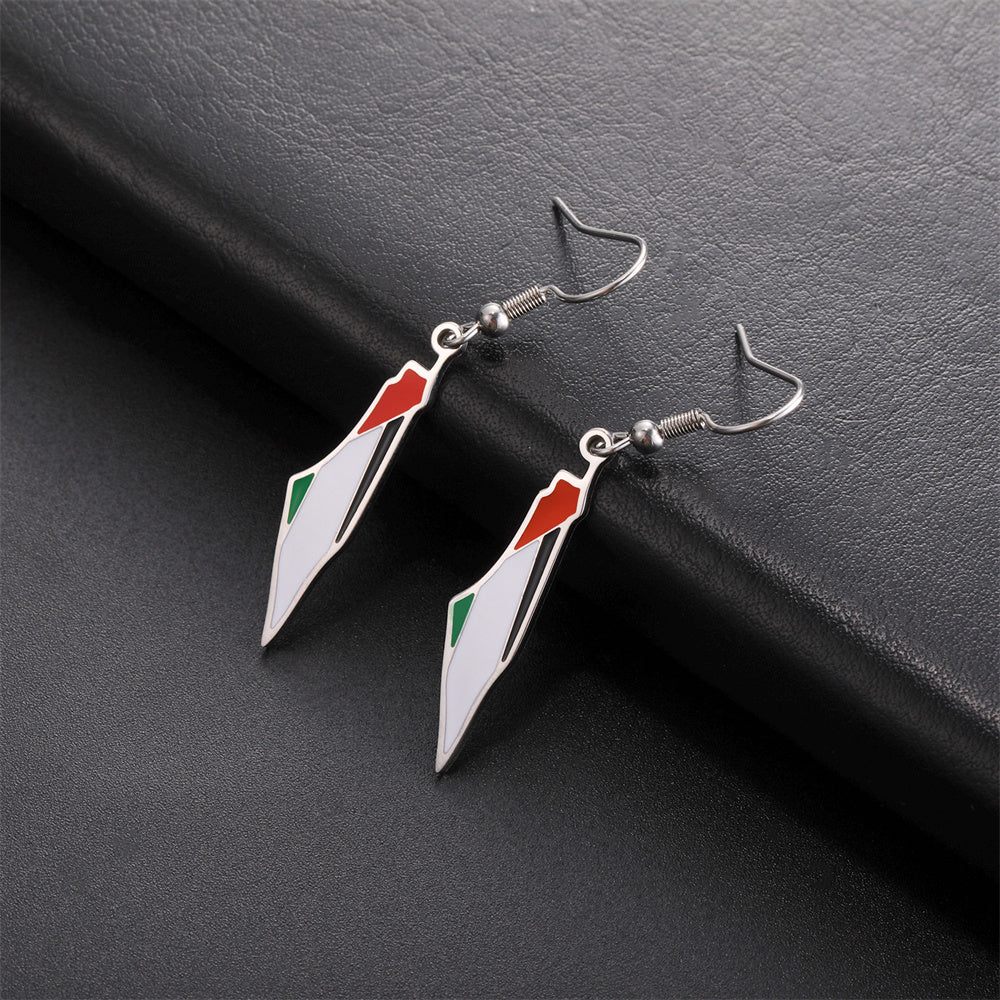 Palestine Map Flag Earrings - Habibi Heritage