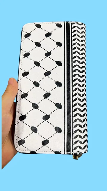 Zipper Wallet with Keffiyeh Pattern – Stylish and Functional Palestinian Handbag