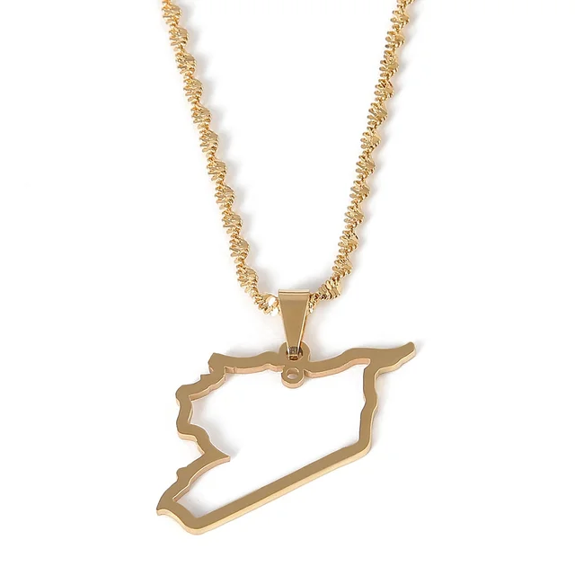 Syria Map Shape Necklace