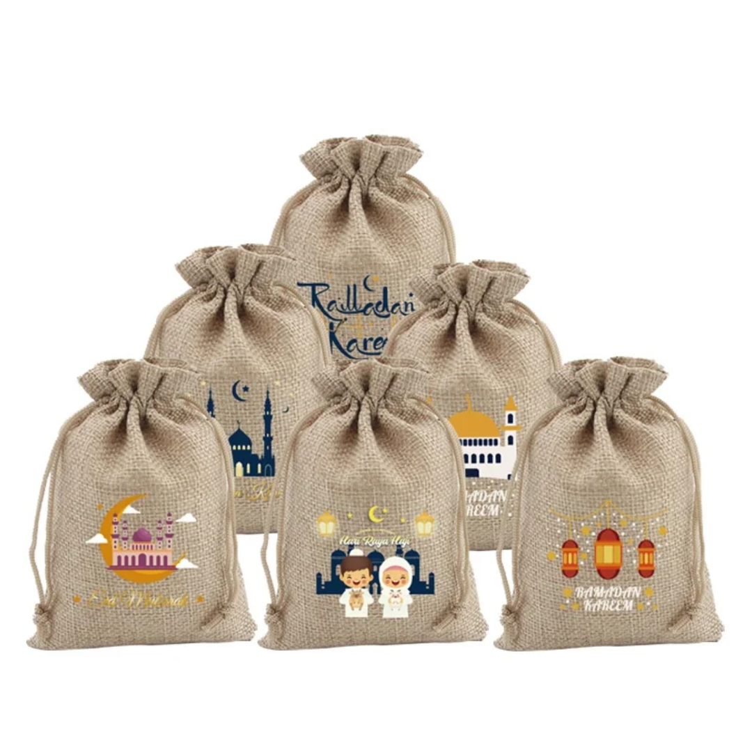 Ramadan Drawstring Favor Gift Bag Eid Decoration -