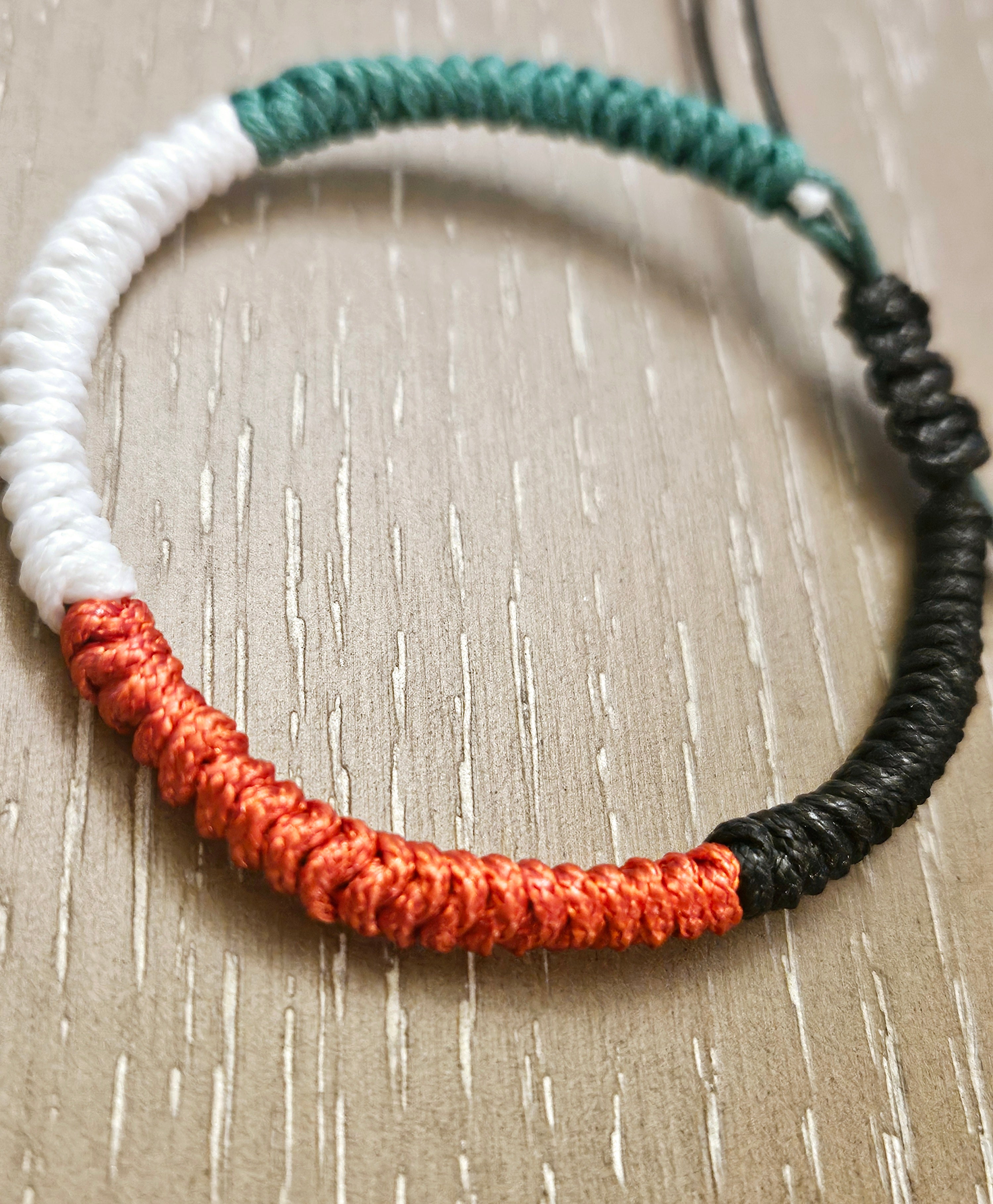 Braided Palestine Colors Adjustable Bracelet