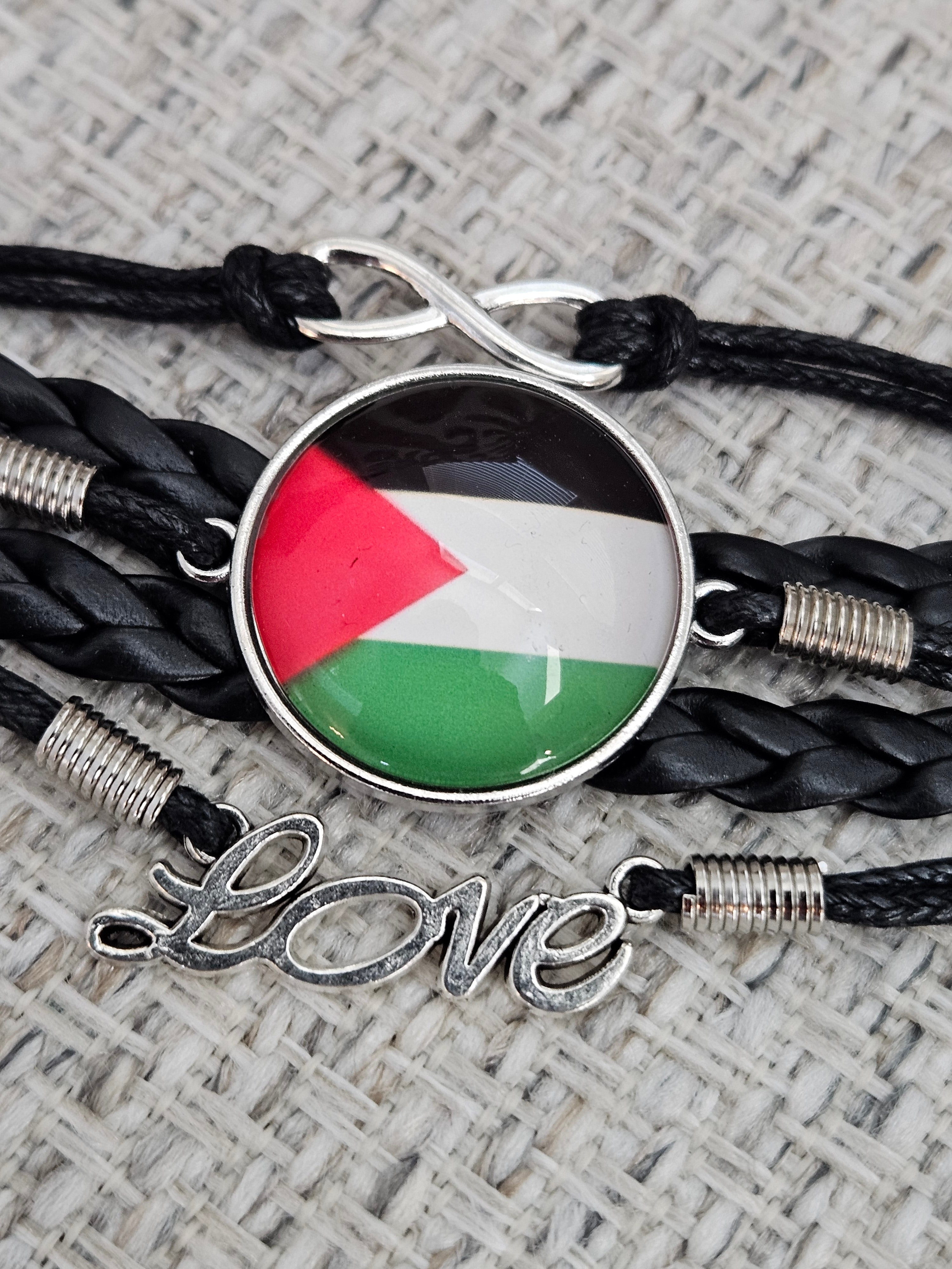 Palestine Bracelets Multilayered Leather Band Free Palestine Beads Love Palestine Bracelet