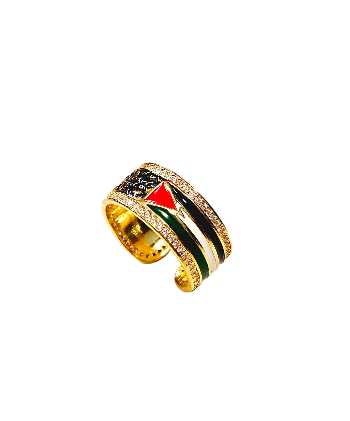 Palestine Keffiyeh Ring with Crystals and Opening Adjustable | Habibi ...