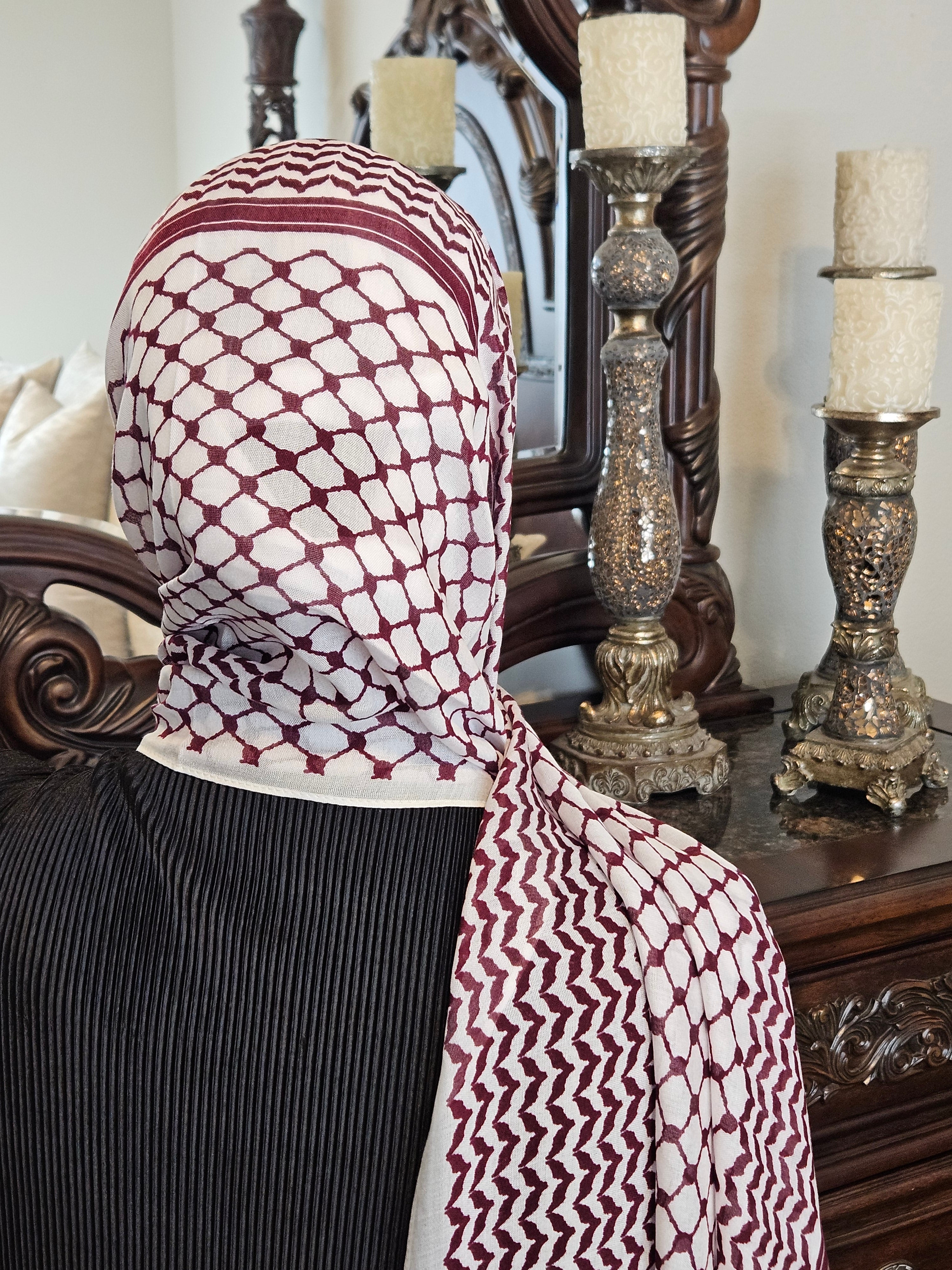 Modal Fabric Keffiyeh Hijab Scarf - 3 color options