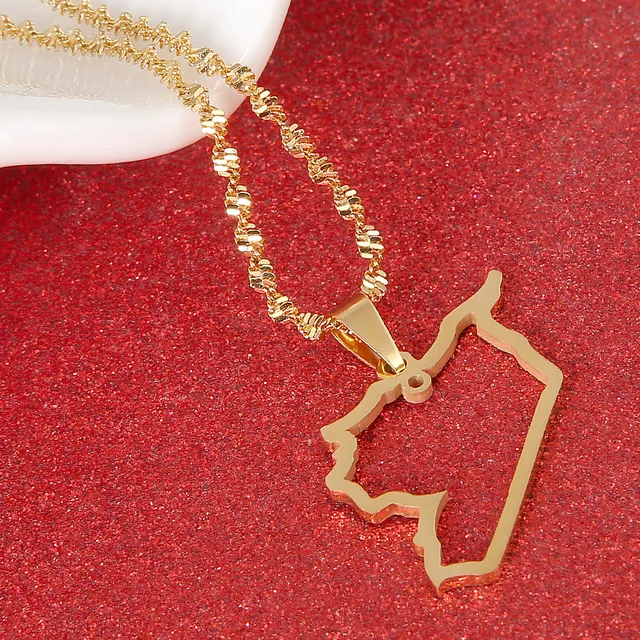 Syria Map Shape Necklace